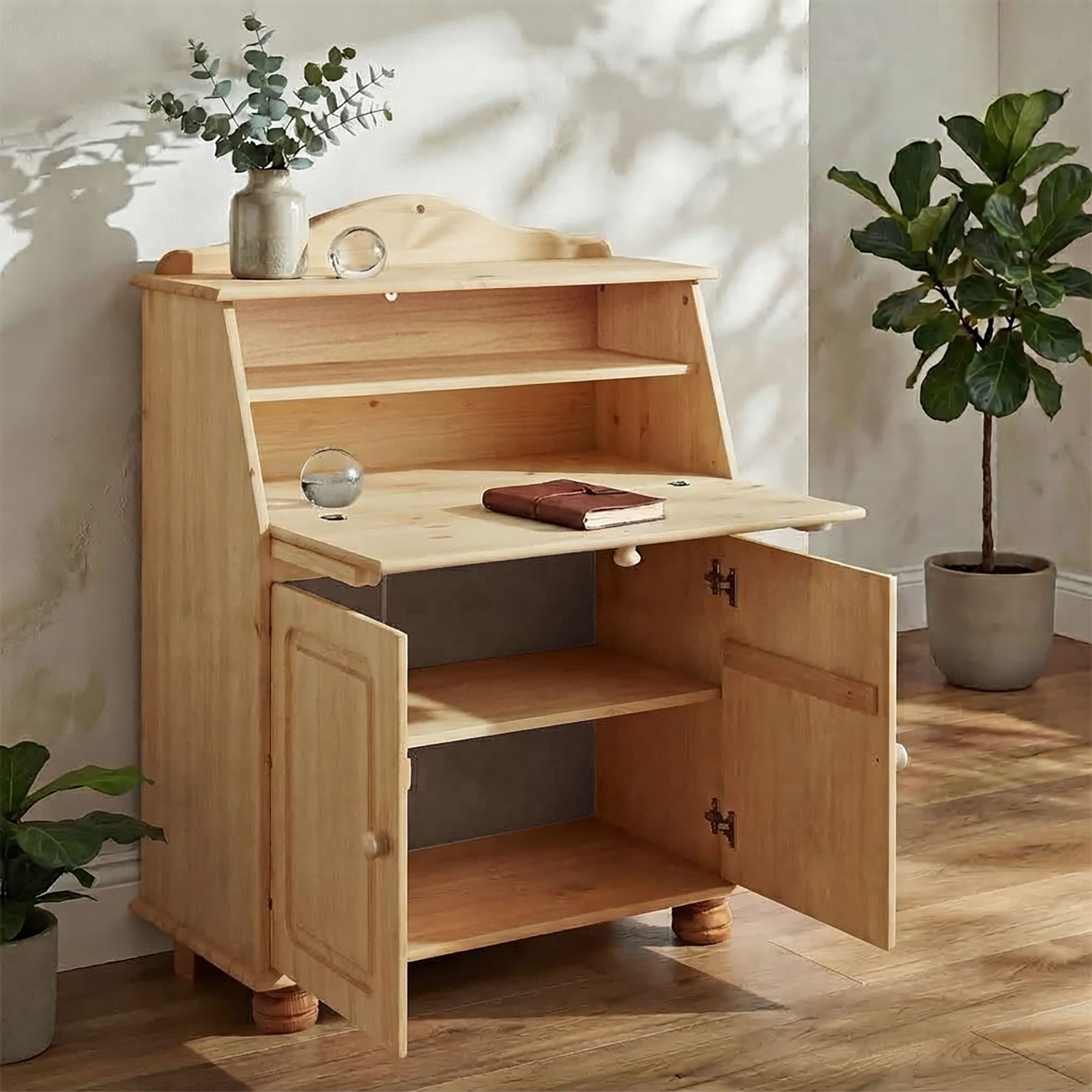 GOODproduct Sekretär »Mette, Schreibtisch im Landhausstil,« aus Massivholz, Breite 82 cm