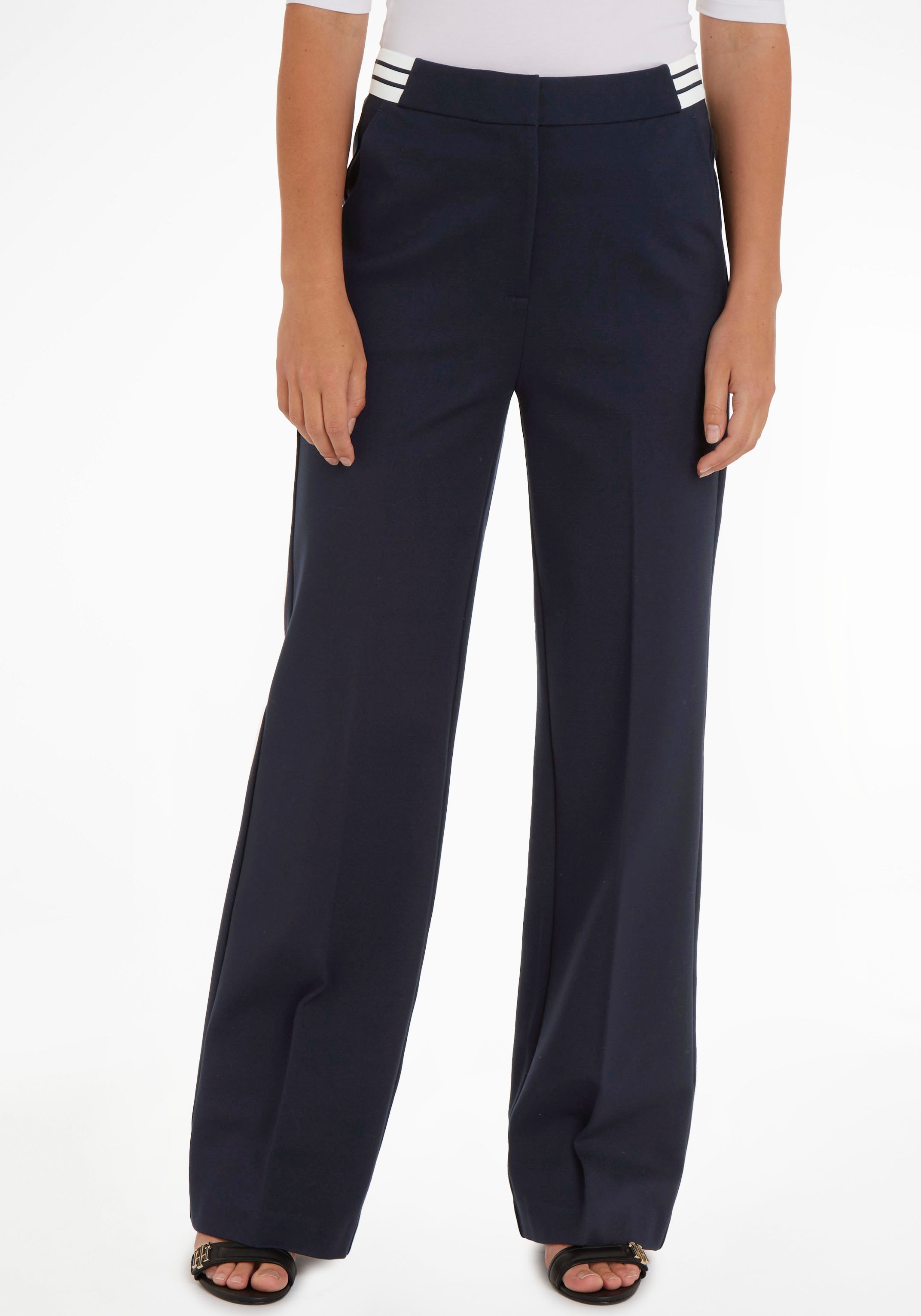 Tommy Hilfiger Bügelfaltenhose »WIDE LEG PUNTO VIS PANT«, in elegantem Design kaufen