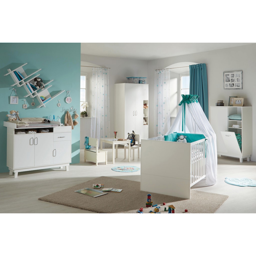 roba® Babyzimmer-Komplettset »Nordic, weiss«, (Set, 3 St., Kinderbett, Wickelkommode, Kleiderschrank)