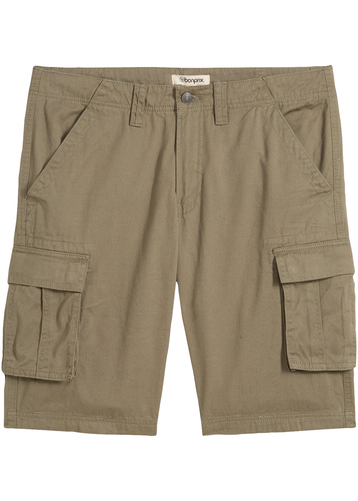 bonprix Cargobermudas  pantalon cargo, en coton, avec poches à rabat, coupe décontractée