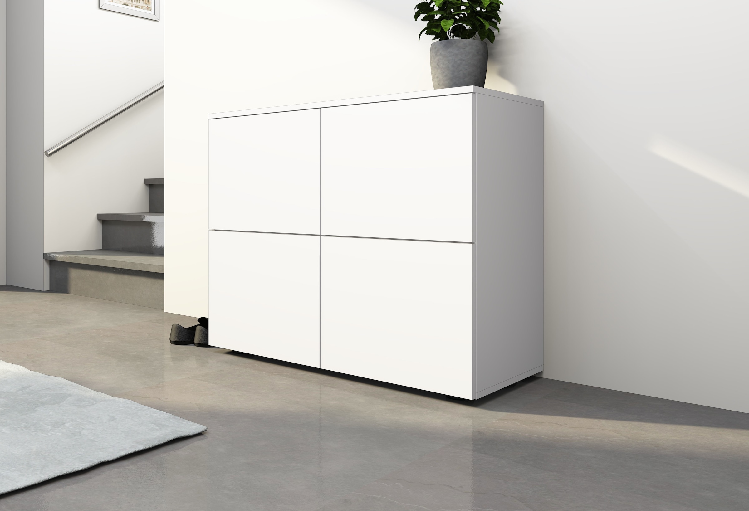borchardt Möbel Kommode »Rova« Breite 93 cm, 4-türig, Kommode mit viel Stauraum, weiss-matt