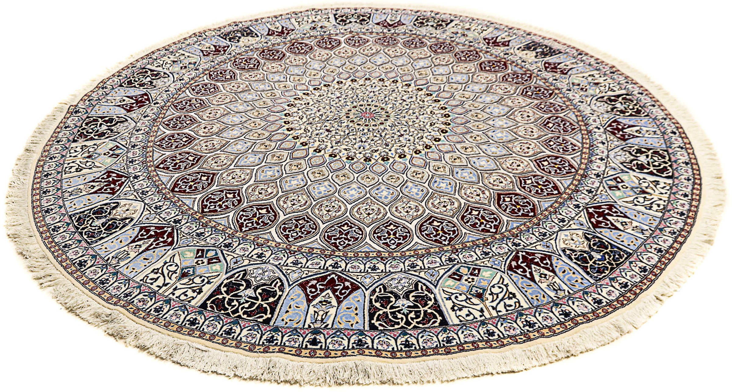 Image of morgenland Orientteppich »Perser - Nain - Premium rund - 250 x 250 cm - beige«, rund, 6 mm Höhe, Wohnzimmer, Handgeknüpft, Einzelstück mit Zertifikat bei Ackermann Versand Schweiz