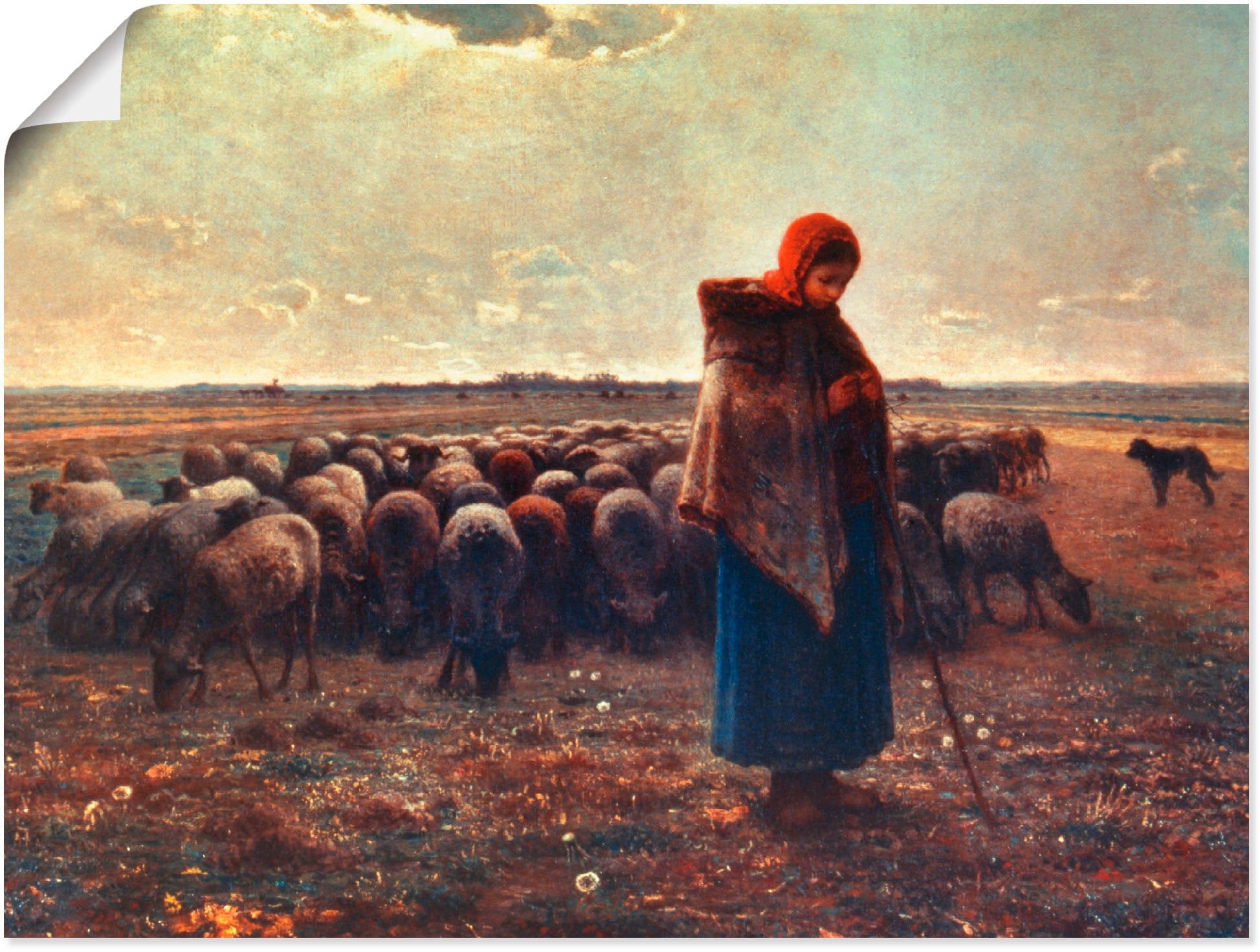 Herde, ihrer kaufen oder Artland Wandaufkleber Wandbild mit versch. in 1863«, Berufe, als St.), »Schäferin Leinwandbild, (1 Grössen Poster Alubild,