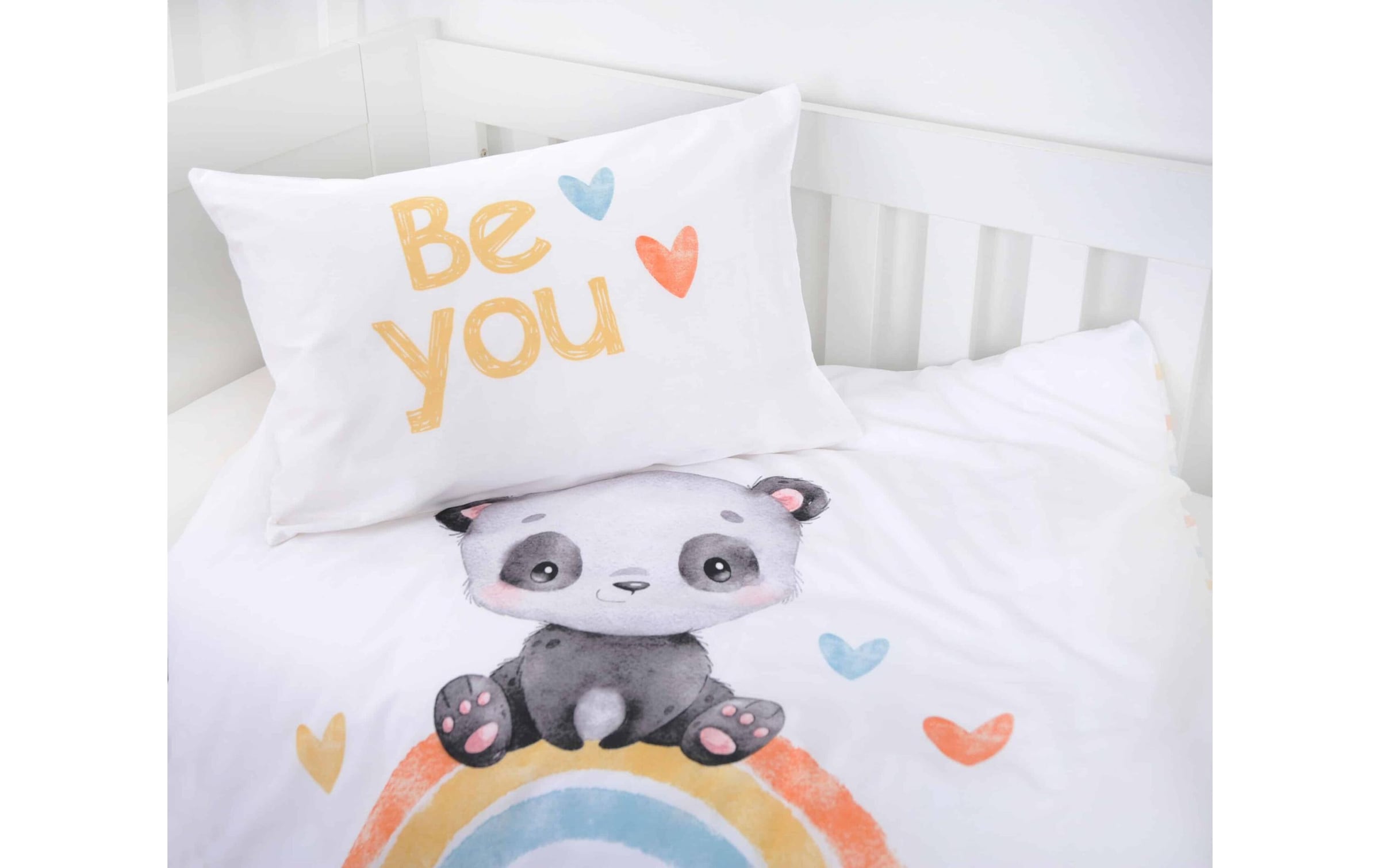 Herding Linge de lit pour enfants »Regenbogen Panda« 2 mit liebevollem Motiv