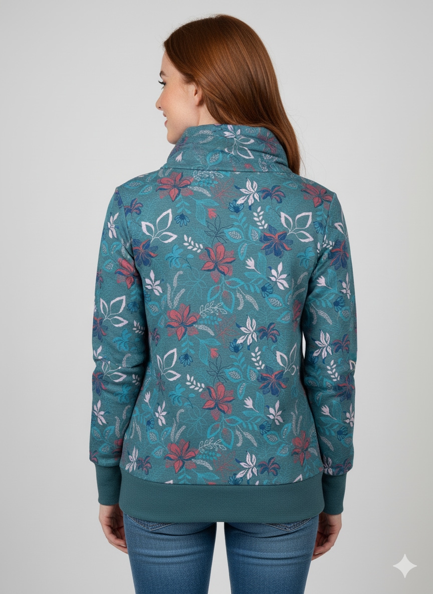 Ragwear Sweatshirt »NESKA FLOWERS O«, mit asymetrischem Schalkragen