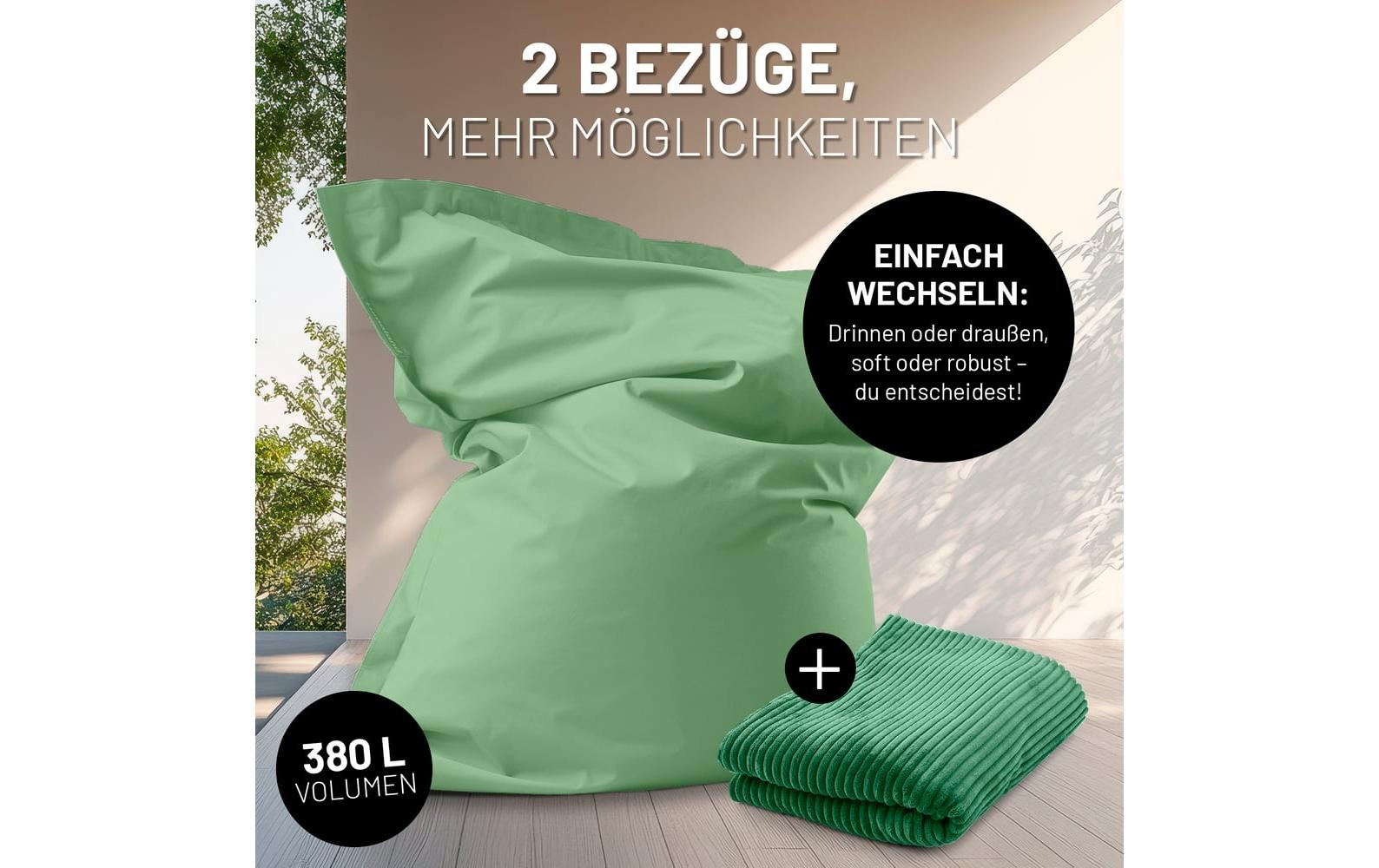 Lumaland Pouf »+ Cordhülle 380 l« 3 cuis tlg. pouf pour intérieur et extérieur