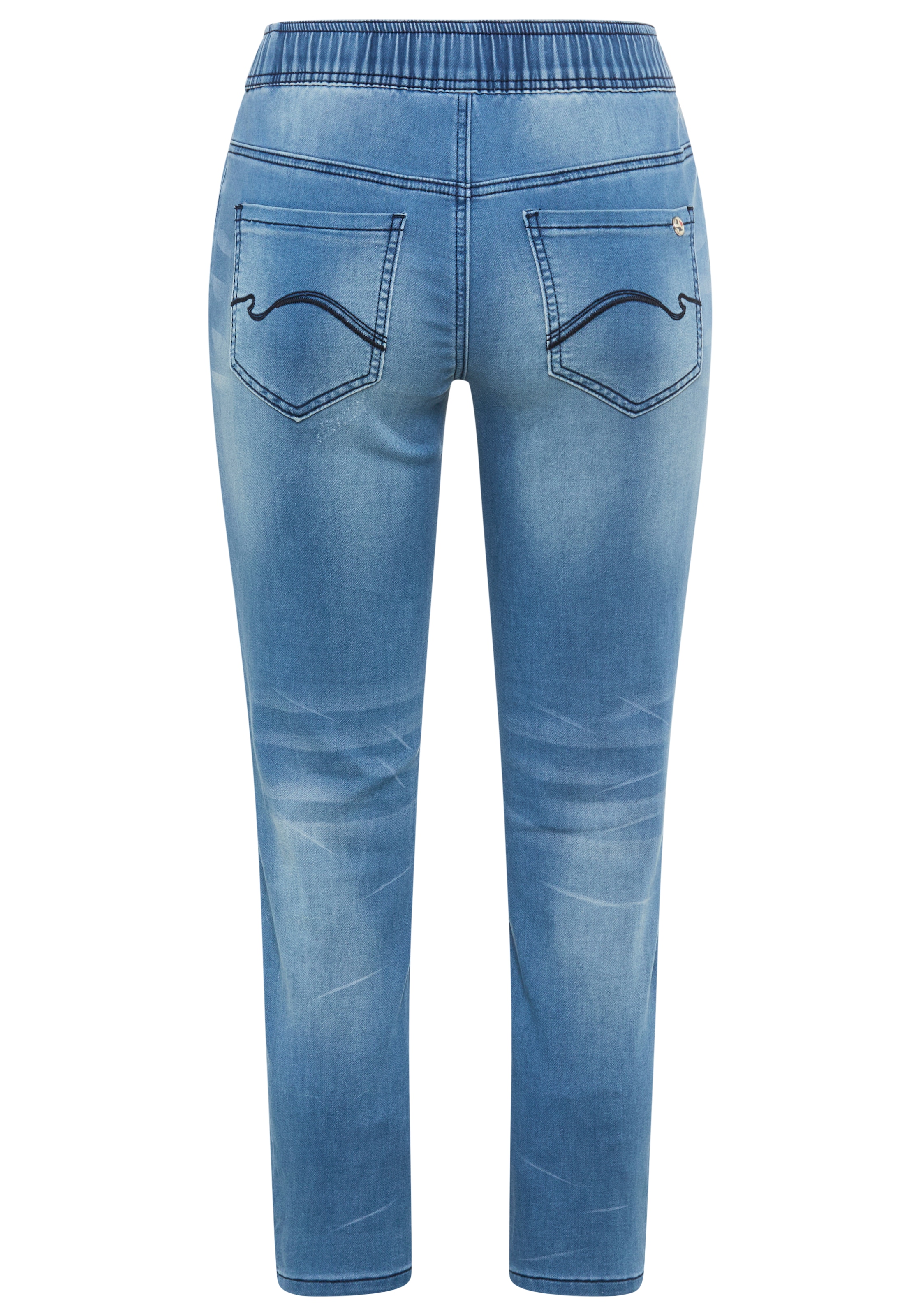 KangaROOS Jogg pants »7/8 JOGG-DENIM« jambe large, avec lavage usé, taille haute, longueur 7/8