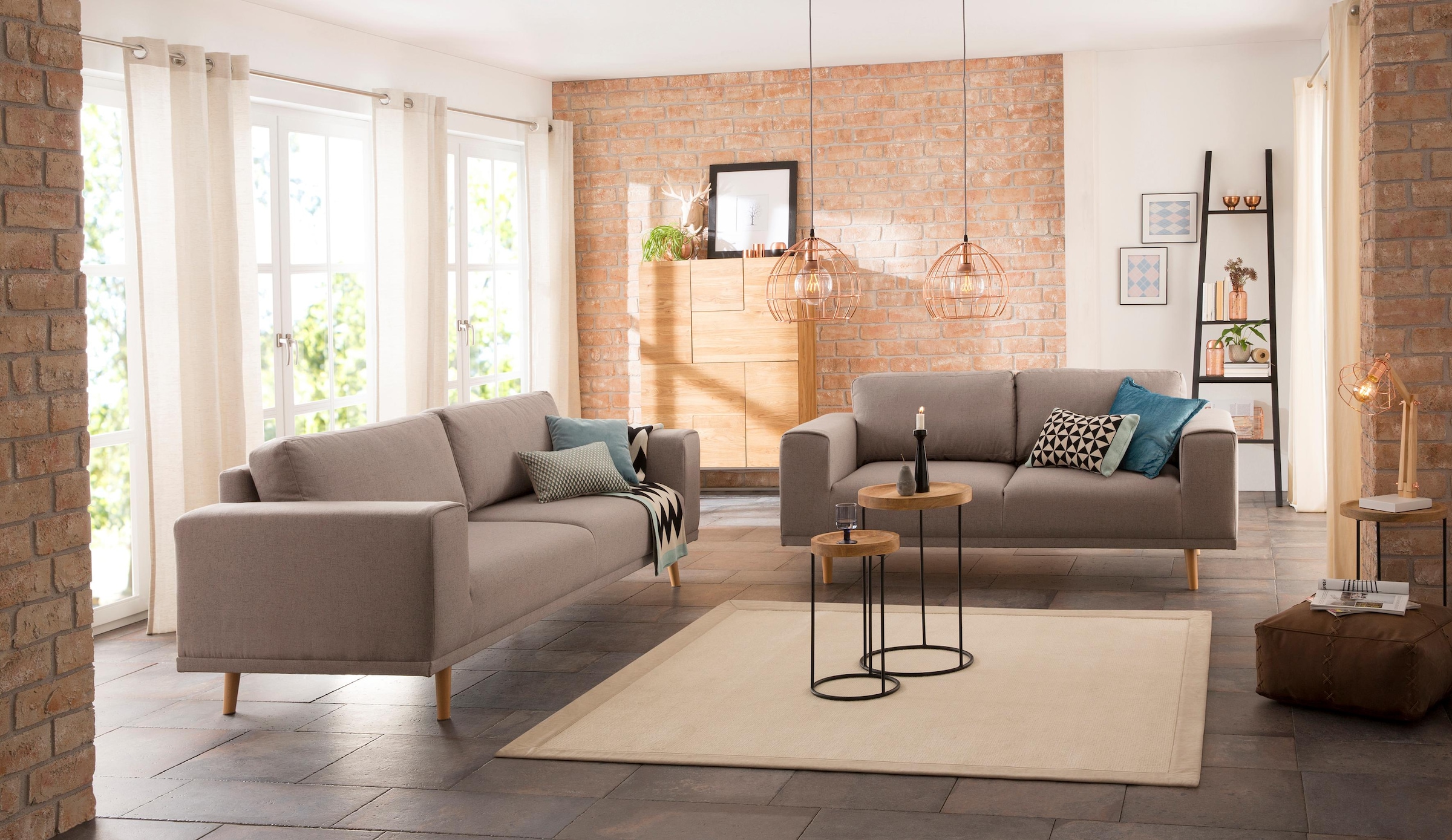 Image of Home affaire 2-Sitzer "Lasse" im scandinavischem Stil mit Holzfüssen