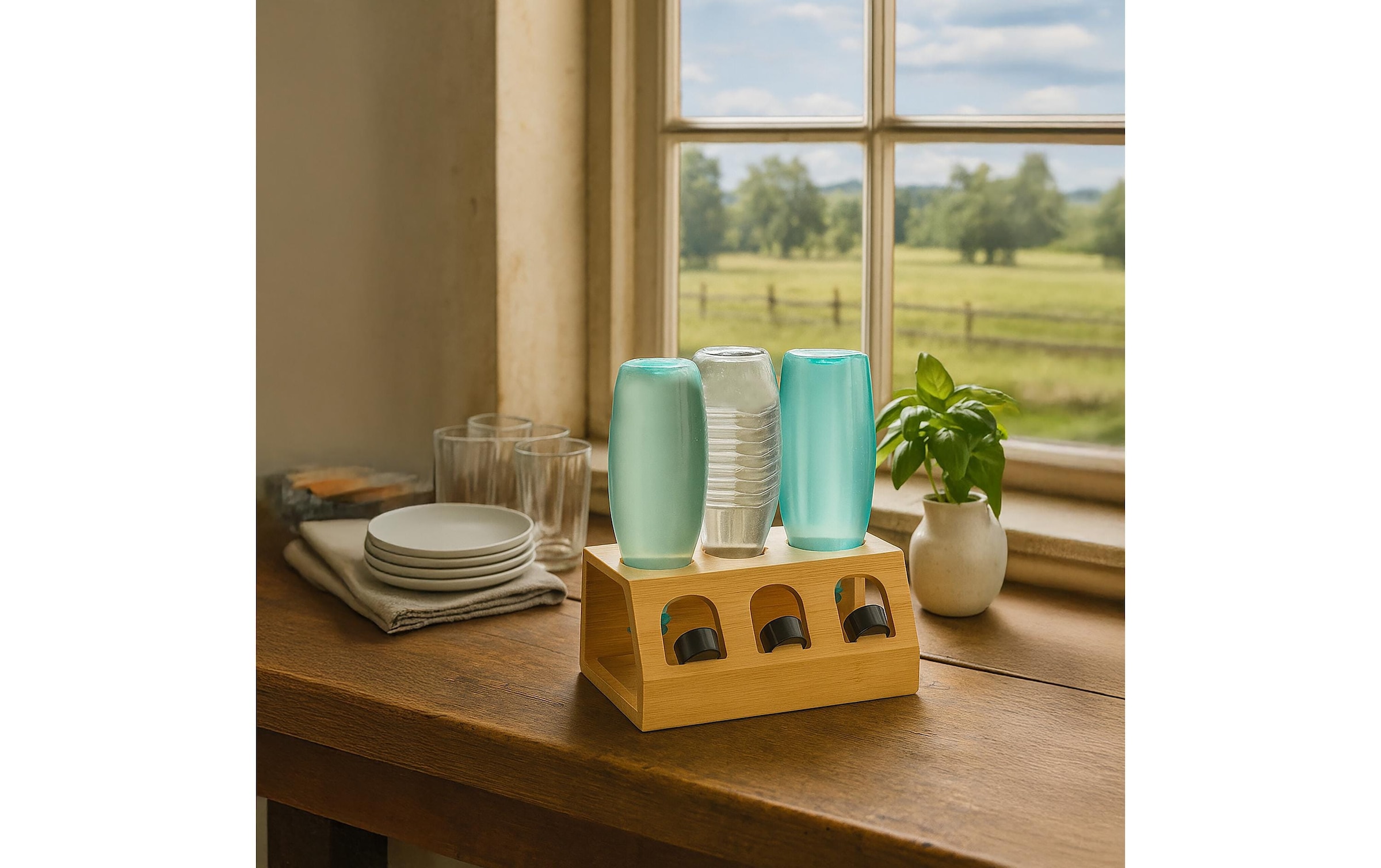 relaxdays Porte-bouteilles »für 3 Flaschen«