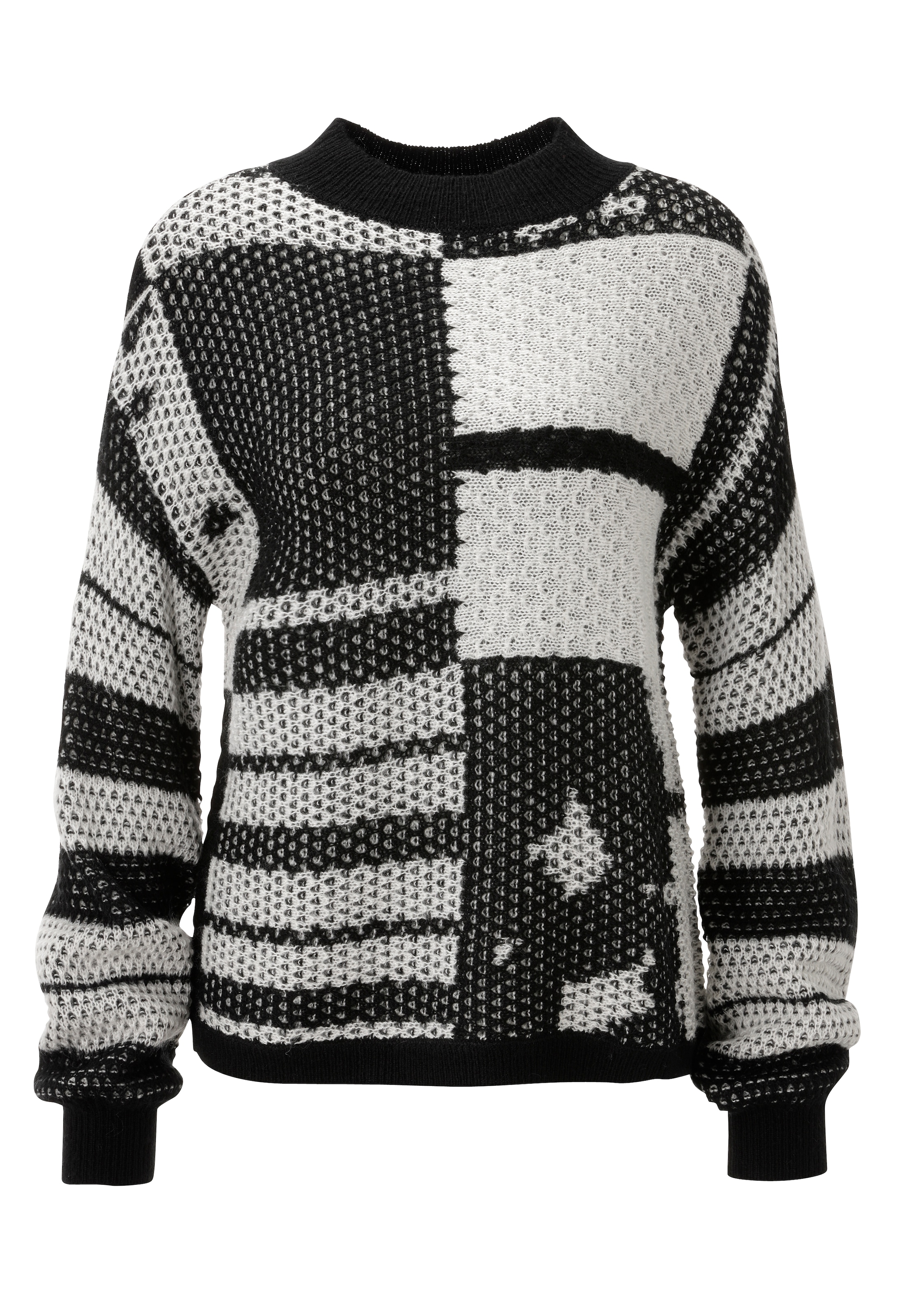Aniston CASUAL Strickpullover im attraktiven Patch-Dessin und Mustermix - NEUE KOLLEKTION
