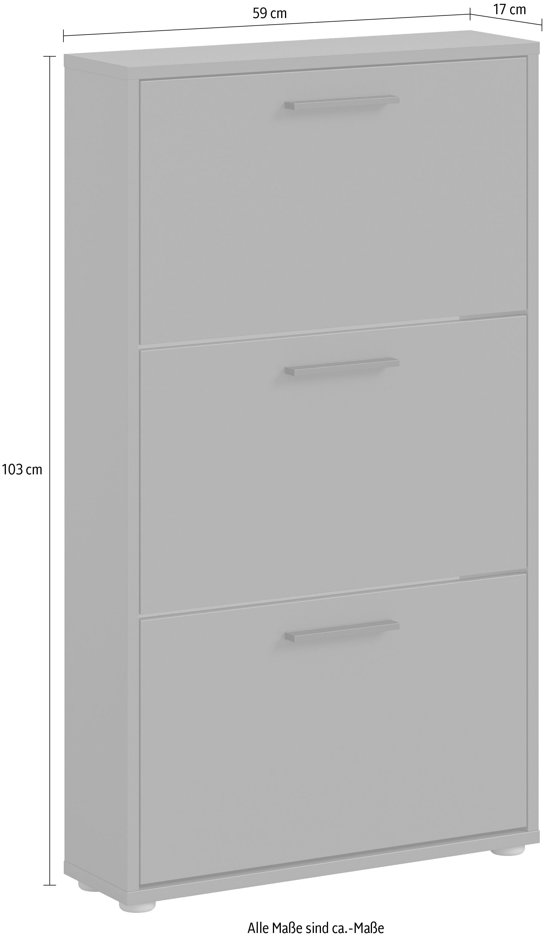 HBZ Schuhkommode »Sam«, (1 St.), Schuhkipper, Schuhschrank mit 3 Klappen, BxHxT 59x103x17cm
