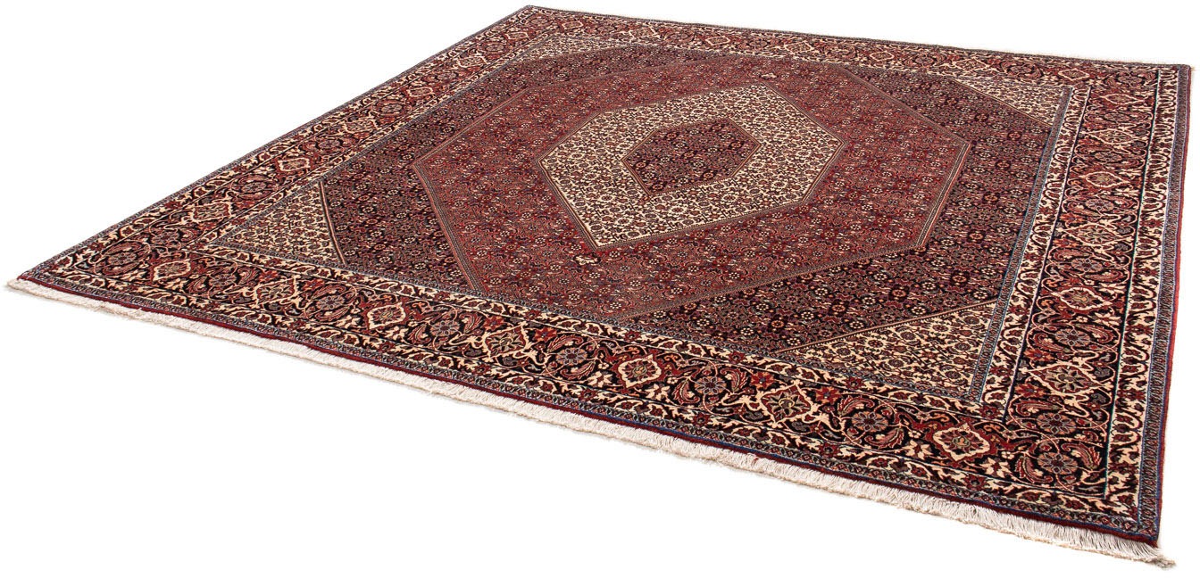 Image of morgenland Orientteppich »Perser - Bidjar quadratisch - 250 x 250 cm - dunkelrot«, quadratisch, 15 mm Höhe, Wohnzimmer, Handgeknüpft, Einzelstück mit Zertifikat bei Ackermann Versand Schweiz
