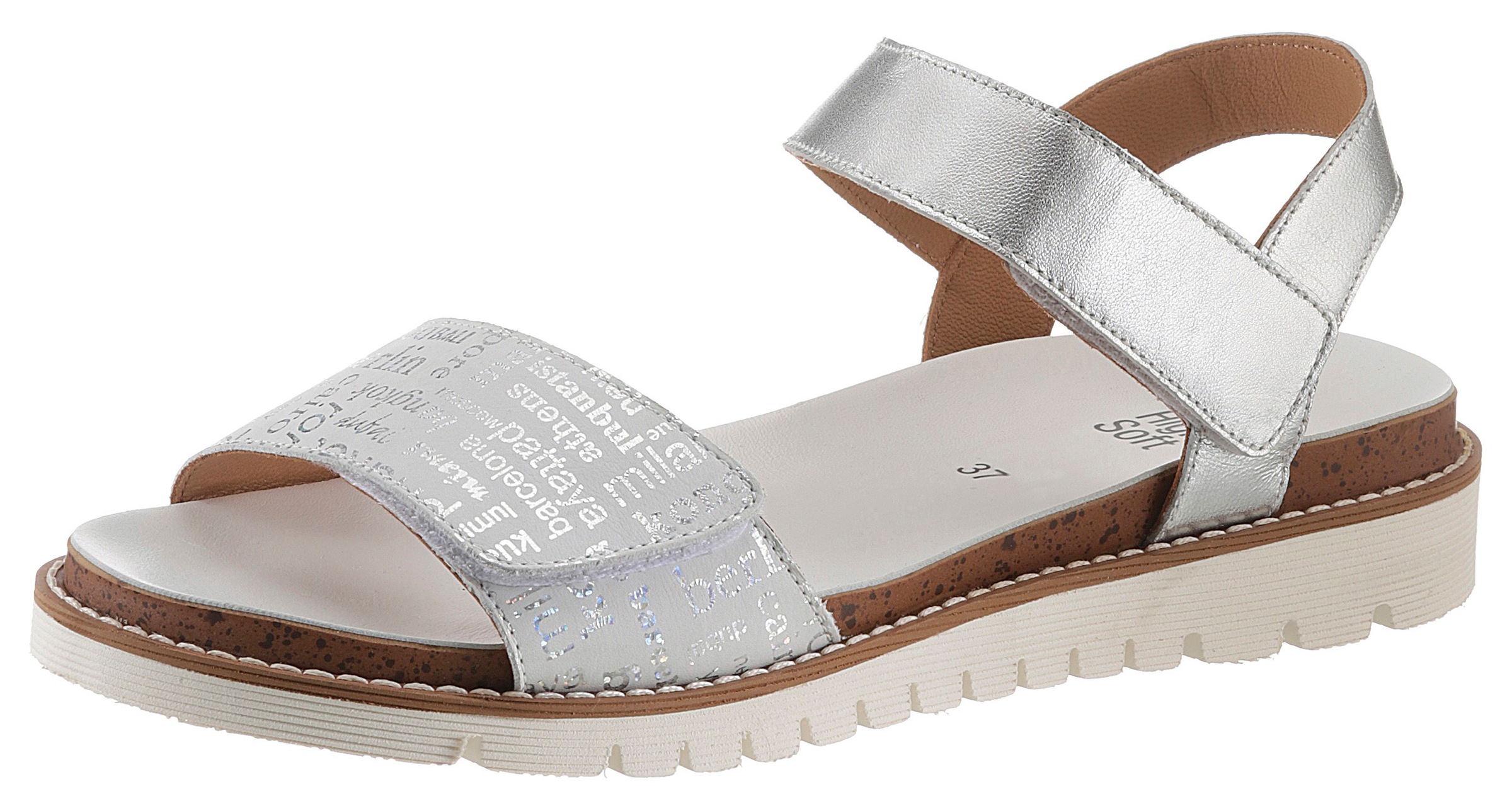 Image of Ara Riemchensandale »KENT«, mit silberfarbenen Schriftzügen bei Ackermann Versand Schweiz