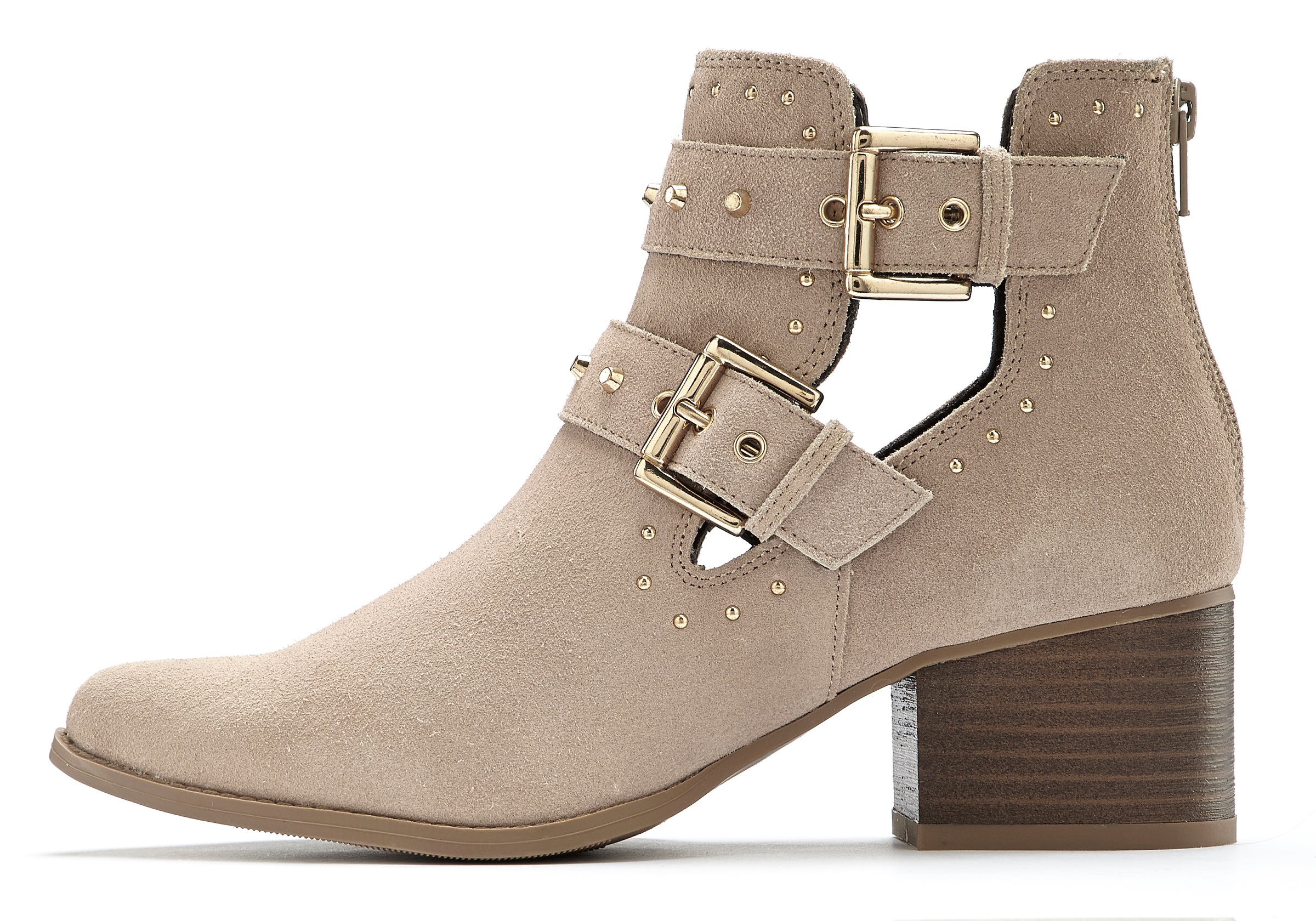 Image of LASCANA Stiefelette, aus Leder mit Nieten und Zierschnallen bei Ackermann Versand Schweiz