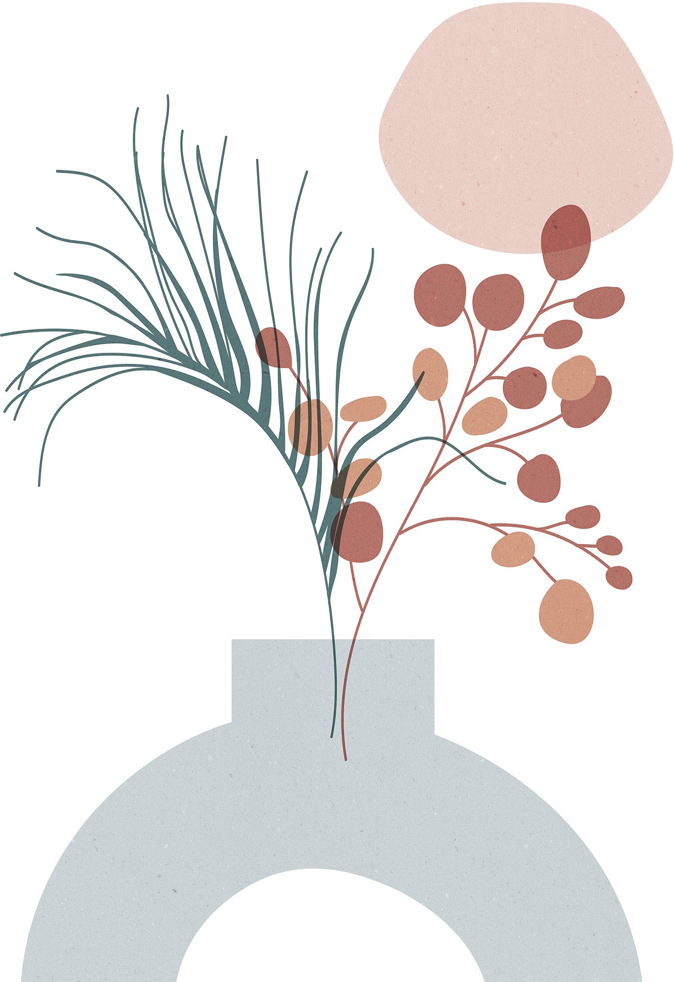 Image of Komar Bild "Bohemian Vase" Natur 1 Stk. tlg. Wandbild zur Dekoration - ohne Rahmen
