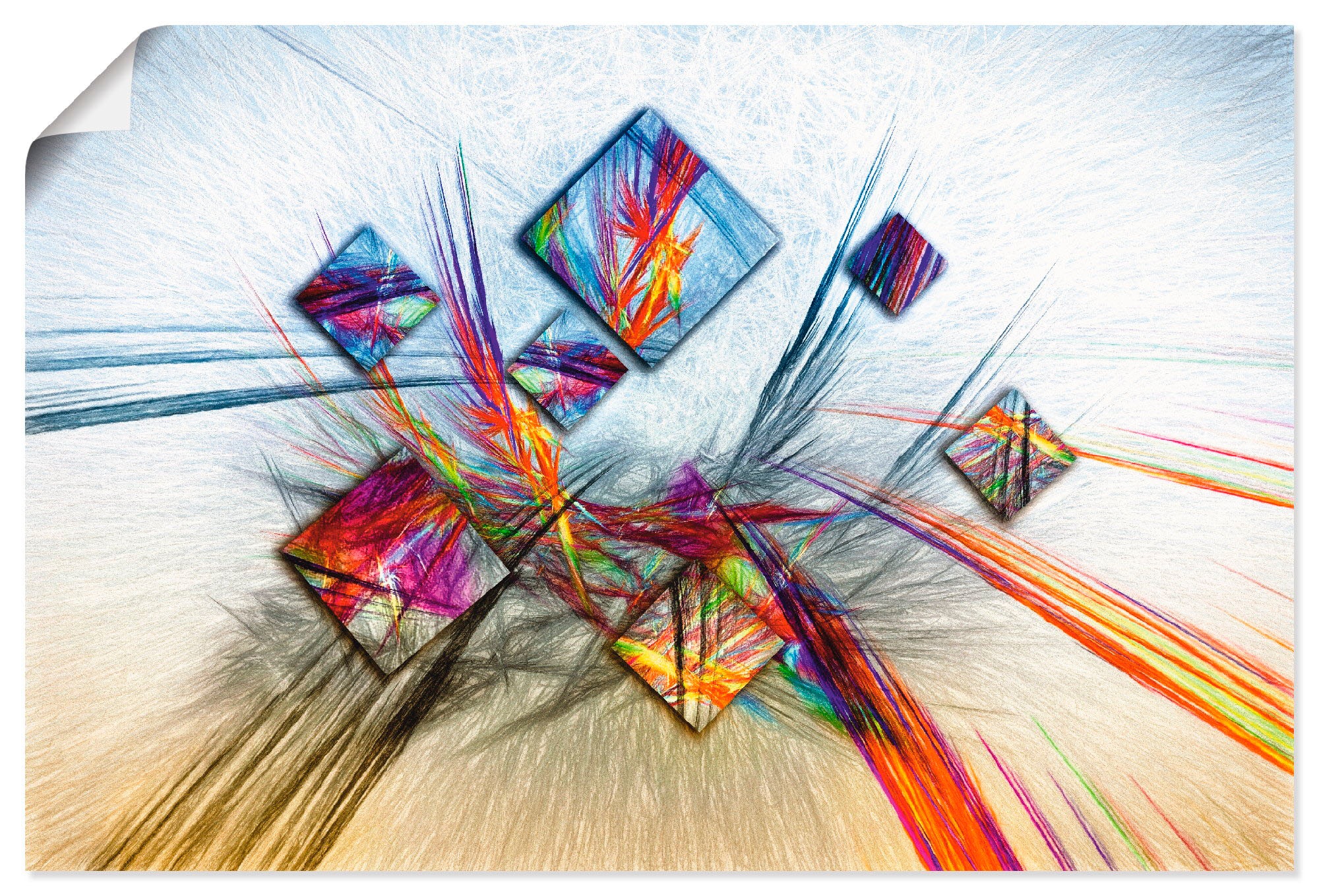 Image of Artland Wandbild »Digitale abstrakte Malerei«, Muster, (1 St.), in vielen Grössen & Produktarten - Alubild / Outdoorbild für den Aussenbereich, Leinwandbild, Poster, Wandaufkleber / Wandtattoo auch für Badezimmer geeignet bei Ackermann Versand Schweiz