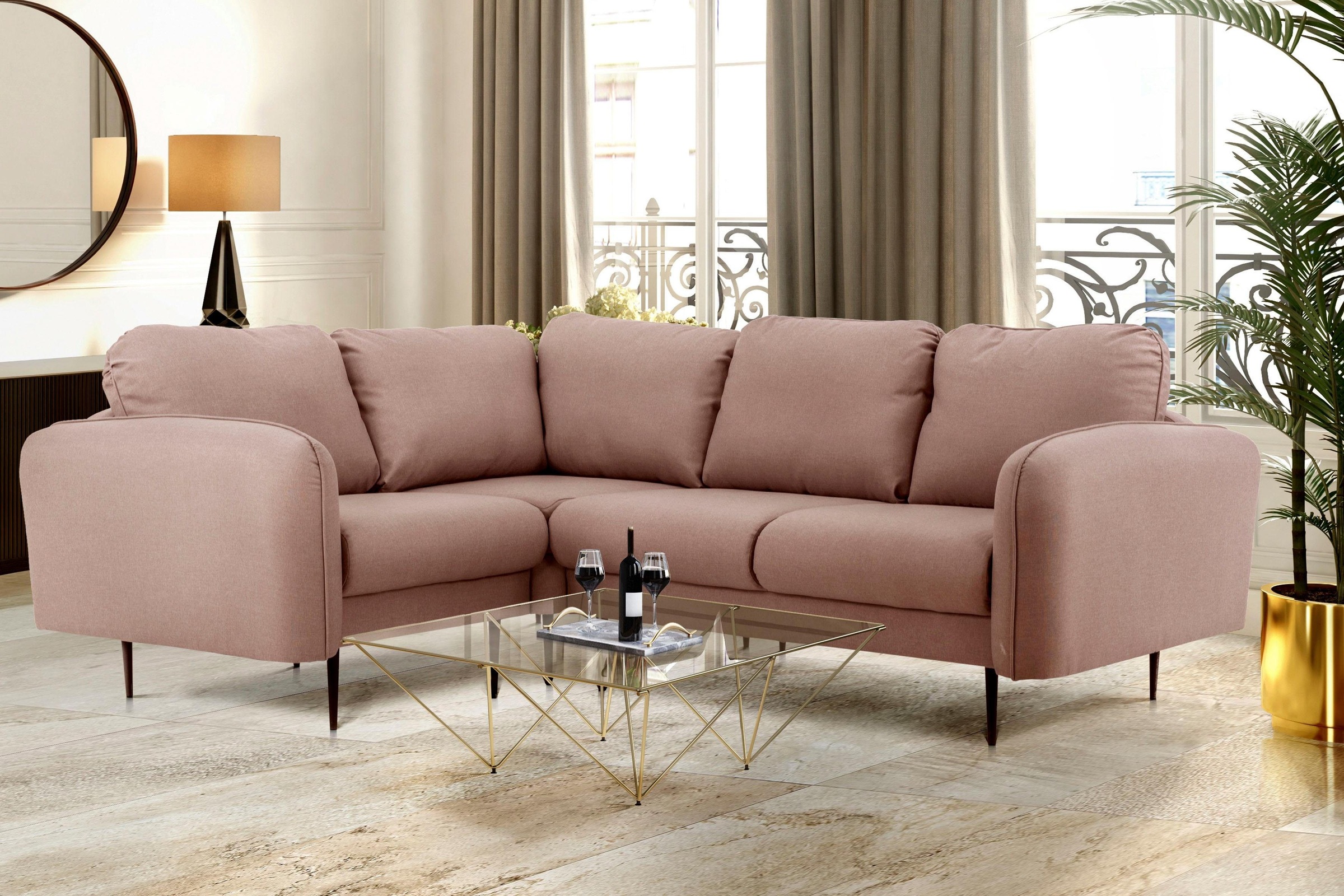 Image of Leonique Ecksofa »Skidi«, mit losen Rückenkissen und Keder oben auf der Armlehne bei Ackermann Versand Schweiz