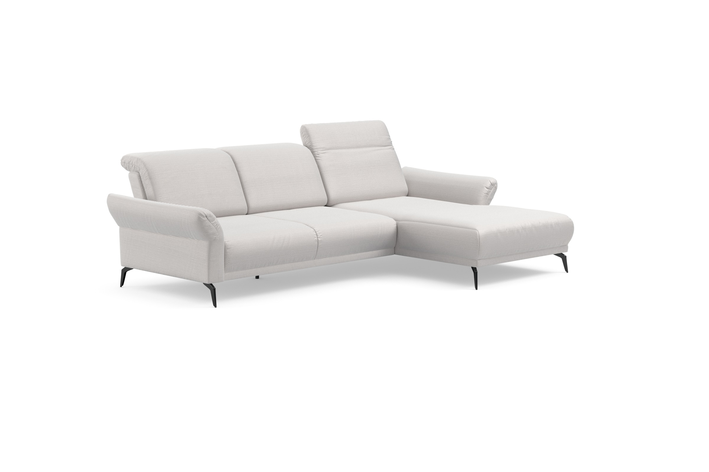 INOSIGN Ecksofa »Coco L-Form«, Sitztiefen-, Arm- und Kopfteilverstellung, Cord-Bezug, Fusshöhe 15 cm