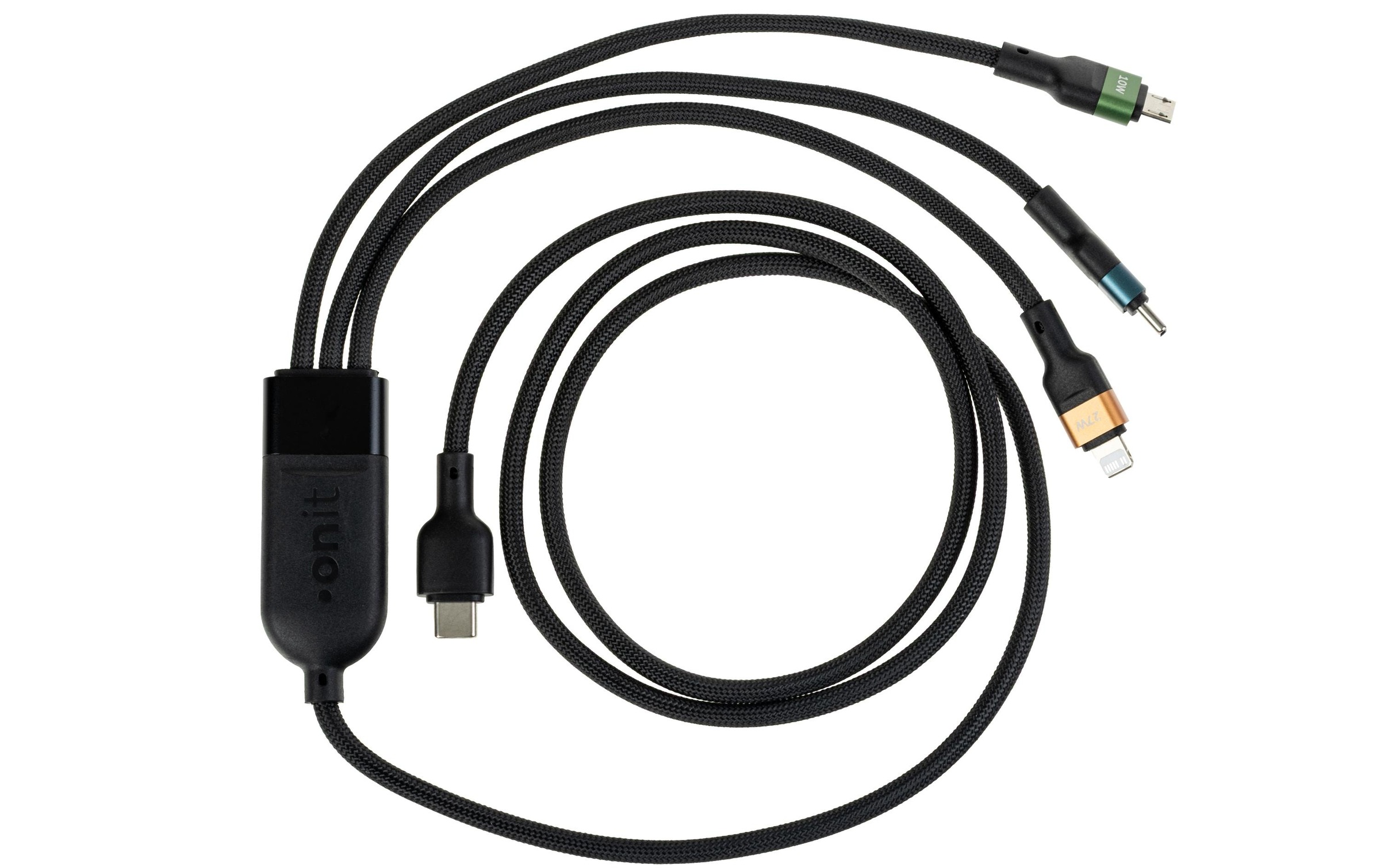 onit Câble USB »2.0-Kabel - Lightning/USB-C/Micro-USB B, 1,2 m« 120 cm Multiadapterkabel mit einer Ladeleistung von bis zu 100 W