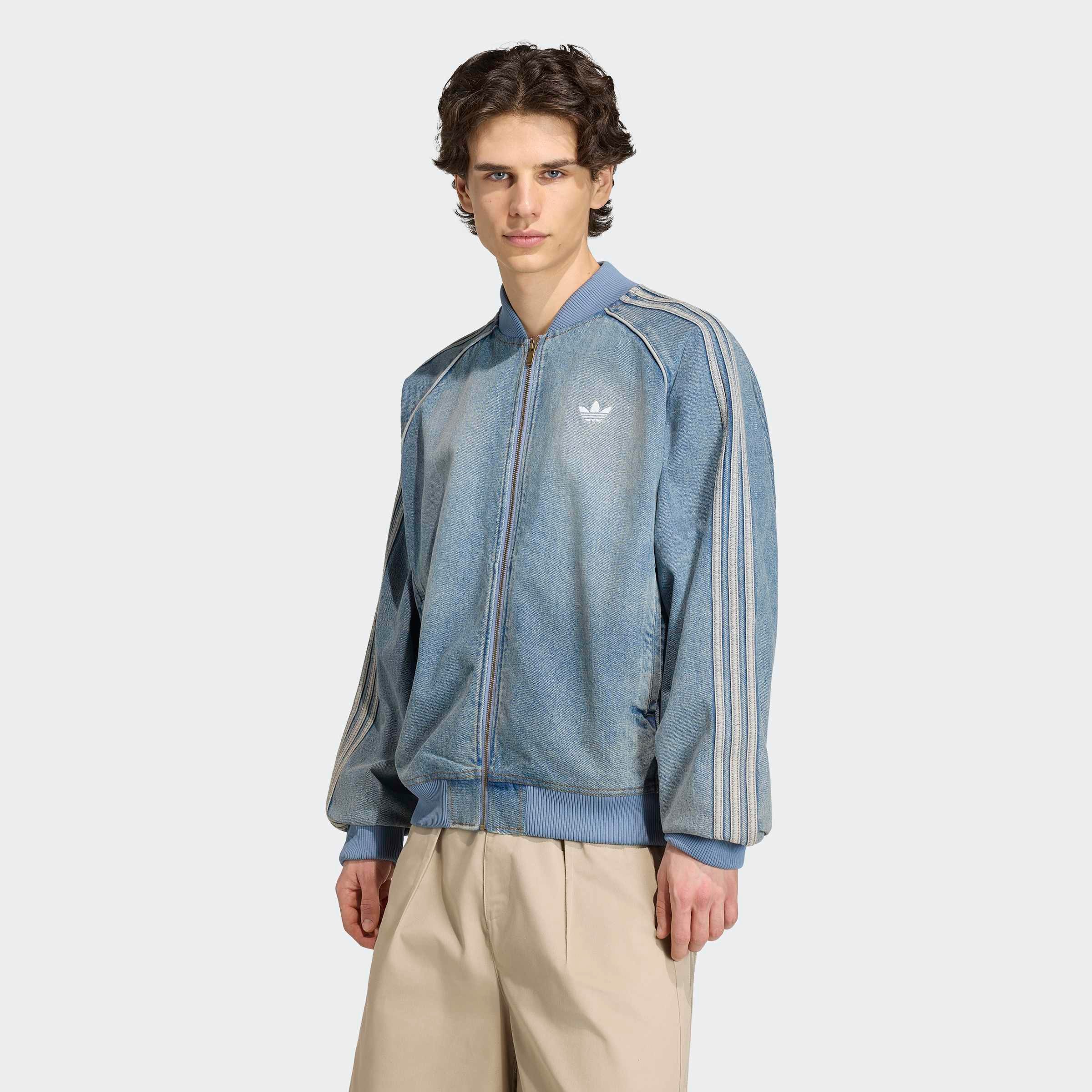 Image of adidas Originals Trainingsjacke "SST ADICOLOR DENIM ORIGINALS" mit Reissverschluss, für Erwachsene, aus Baumwolle