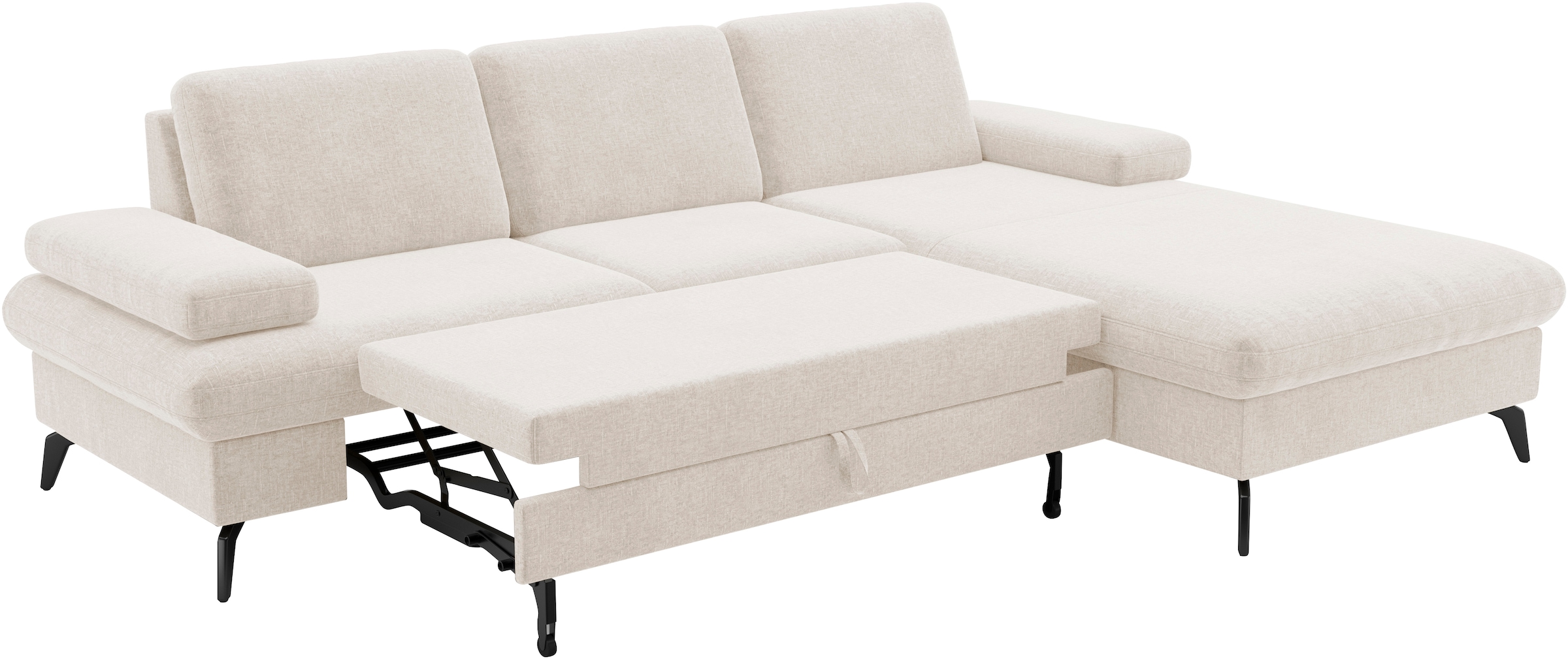 sit&more Ecksofa »Morris Jubi L-Form«, inkl. Armteilfunktion und 1 Zierkissen, wahlweise mit Bettfunktion