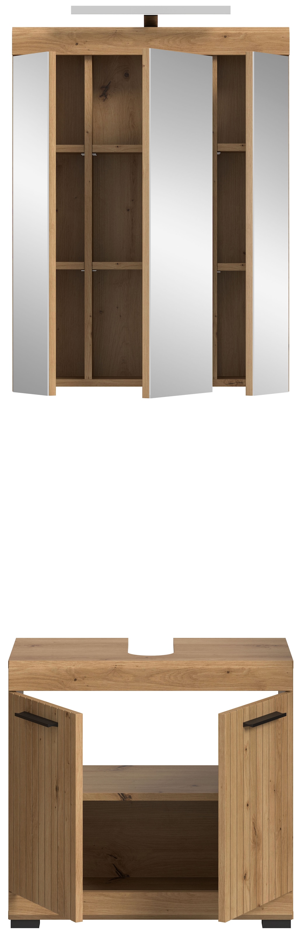 welltime Badmöbel-Set »SIENA, 2 teilig, inklusive LED Beleuchtung, bestehend aus:« Set, TOPSELLER!, 2 Stk. tlg.