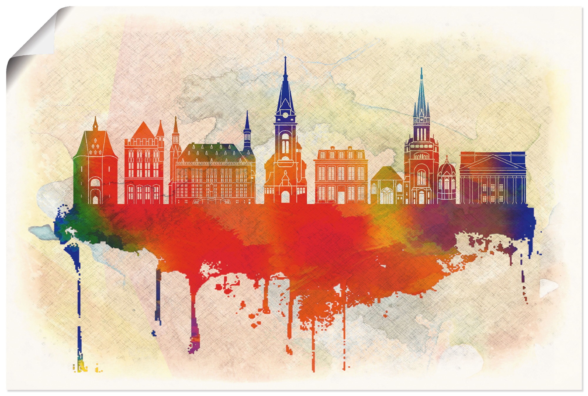 Image of Artland Wandbild »Aachen Deutschland Skyline«, Deutschland, (1 St.), in vielen Grössen & Produktarten - Alubild / Outdoorbild für den Aussenbereich, Leinwandbild, Poster, Wandaufkleber / Wandtattoo auch für Badezimmer geeignet bei Ackermann Versand Schwei