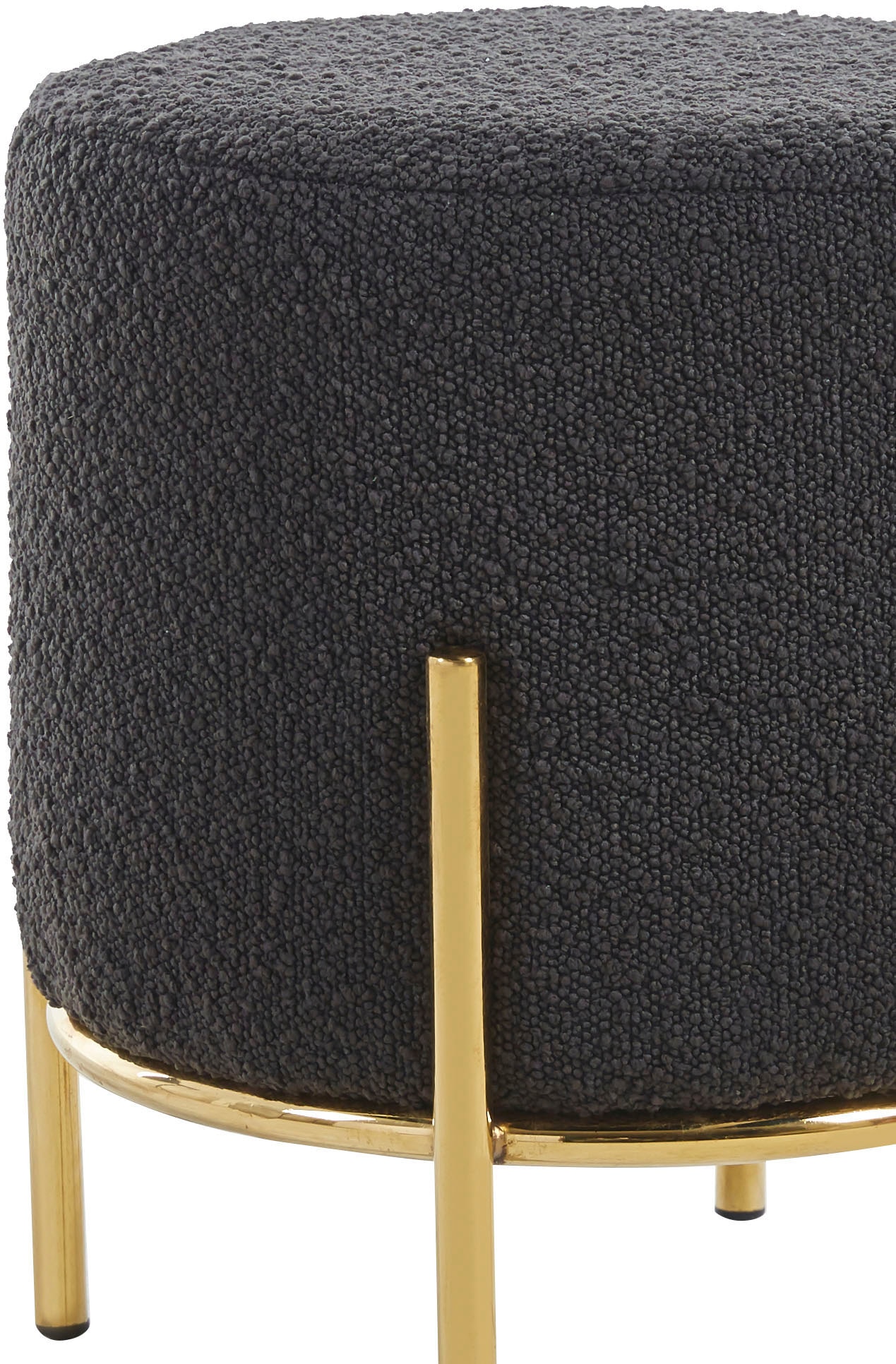SalesFever Polsterhocker »Komfortabler Polsterhocker«, mit Design-Gestell aus goldfarbenem Metall