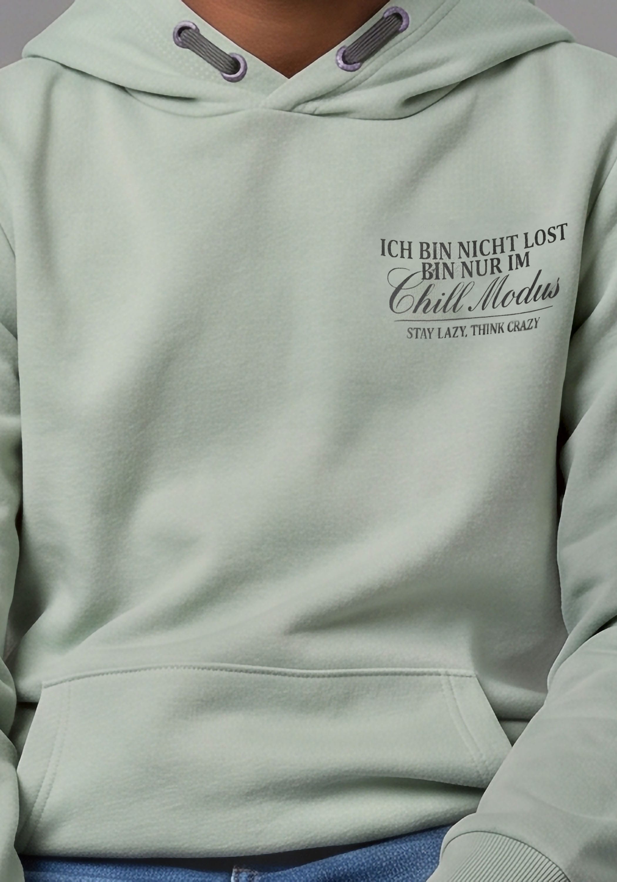 KIDSWORLD Kapuzensweatshirt »Hoodie mit Spruch vorne und hinten«, mit Kapuze, Langarm, hüftbedeckend, mit Kängurutasche
