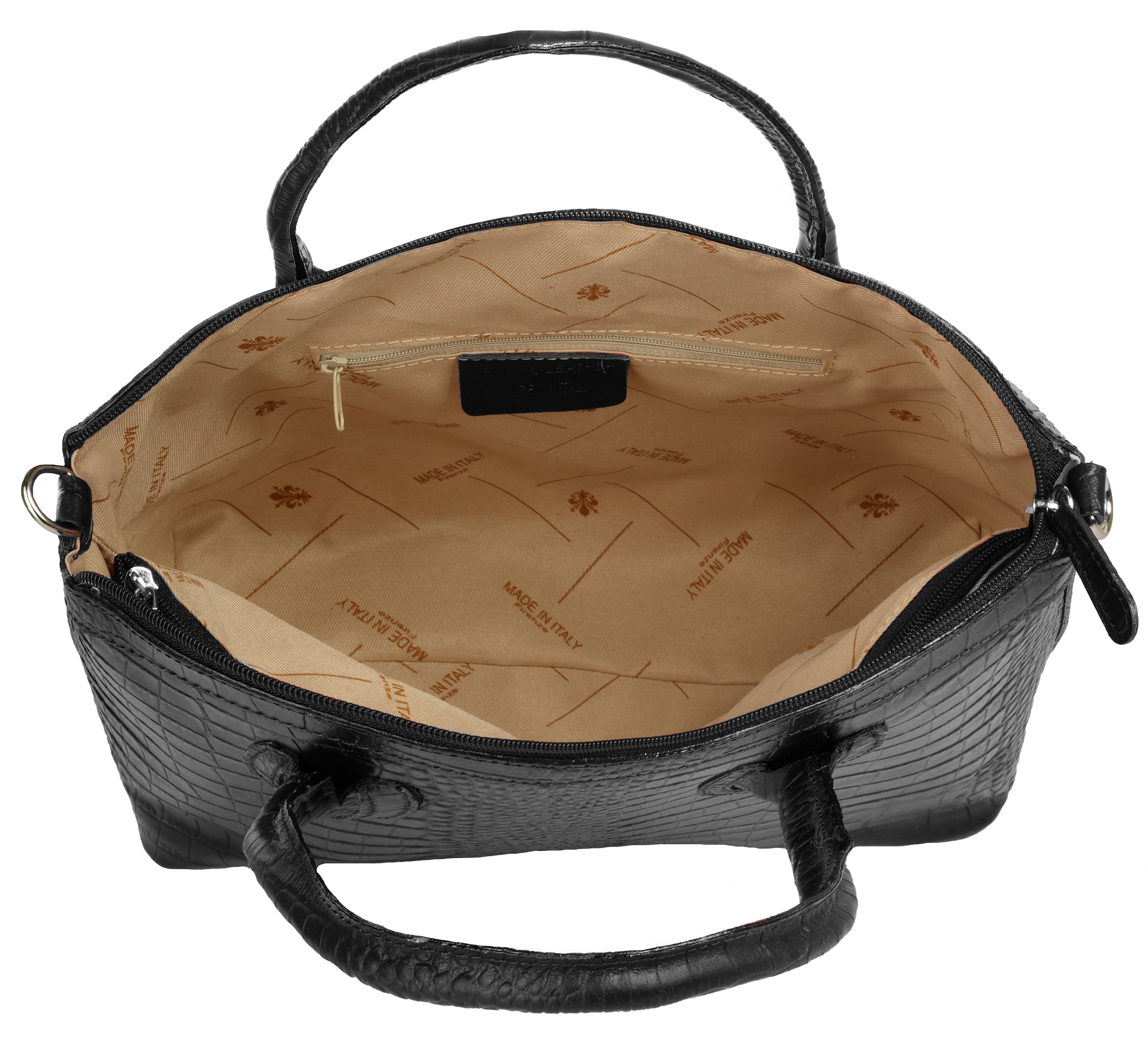 Cluty Henkeltasche, echt Leder, Made in Italy