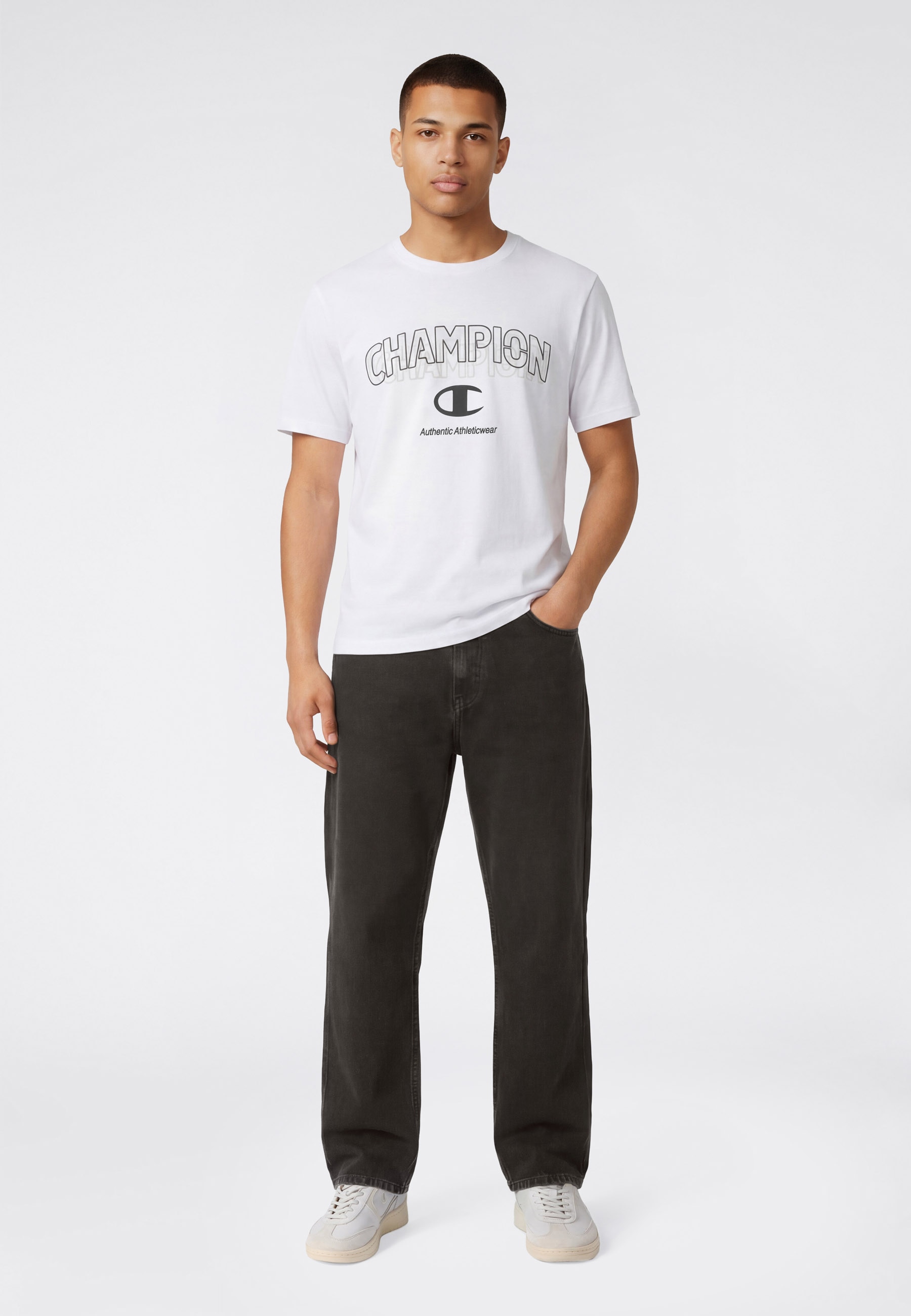 Champion T-shirt »Graphic Tee« sportliche Passform, Kurzarm, Rundhalsausschnitt
