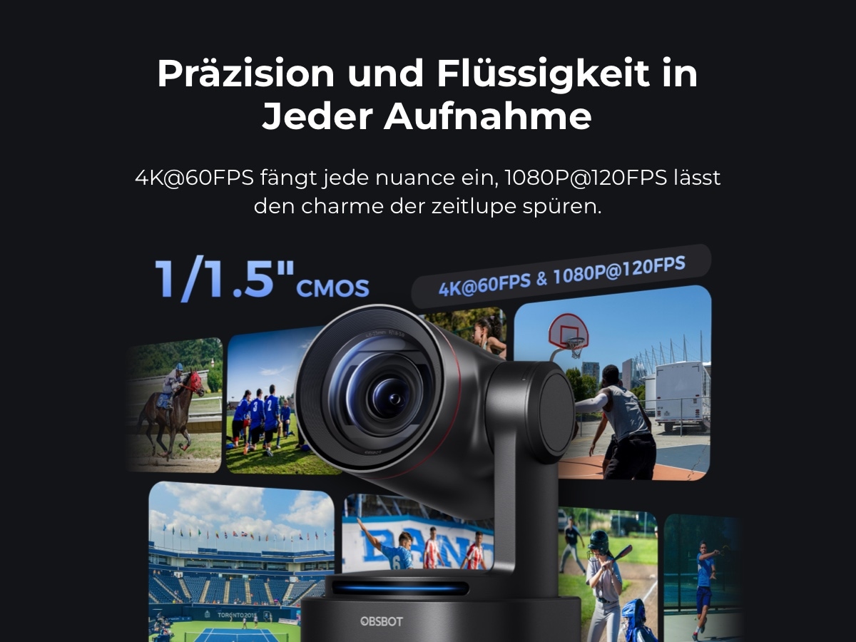 OBSBOT Camcorder »Tail 2« Bluetooth | LAN (Ethernet) 5 fachx opt. Zoom