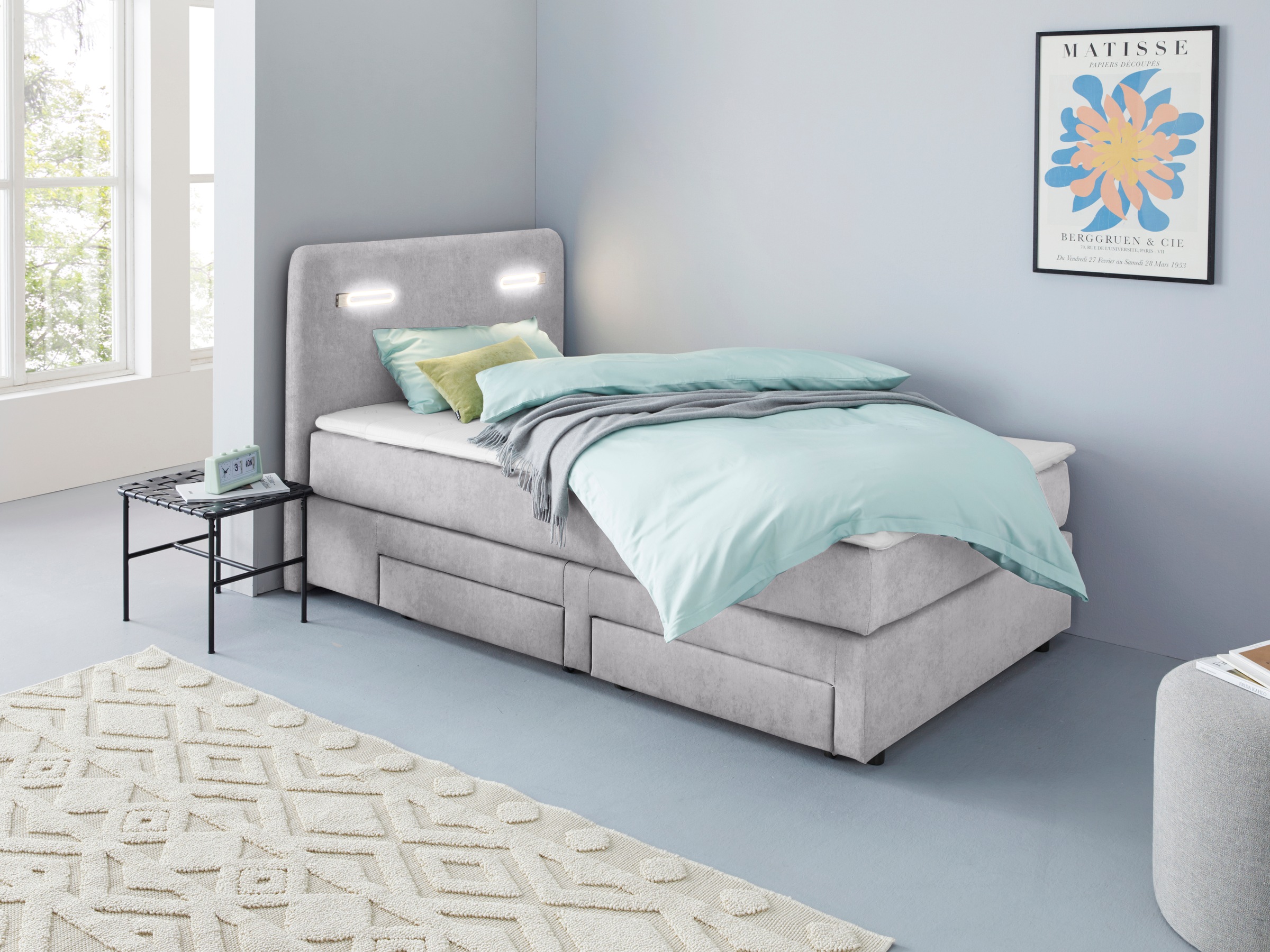 Image of Home affaire Boxbett "Luan" Schubkästen, LED-Beleuchtung und Topper, in Breite 120 cm und 180 cm