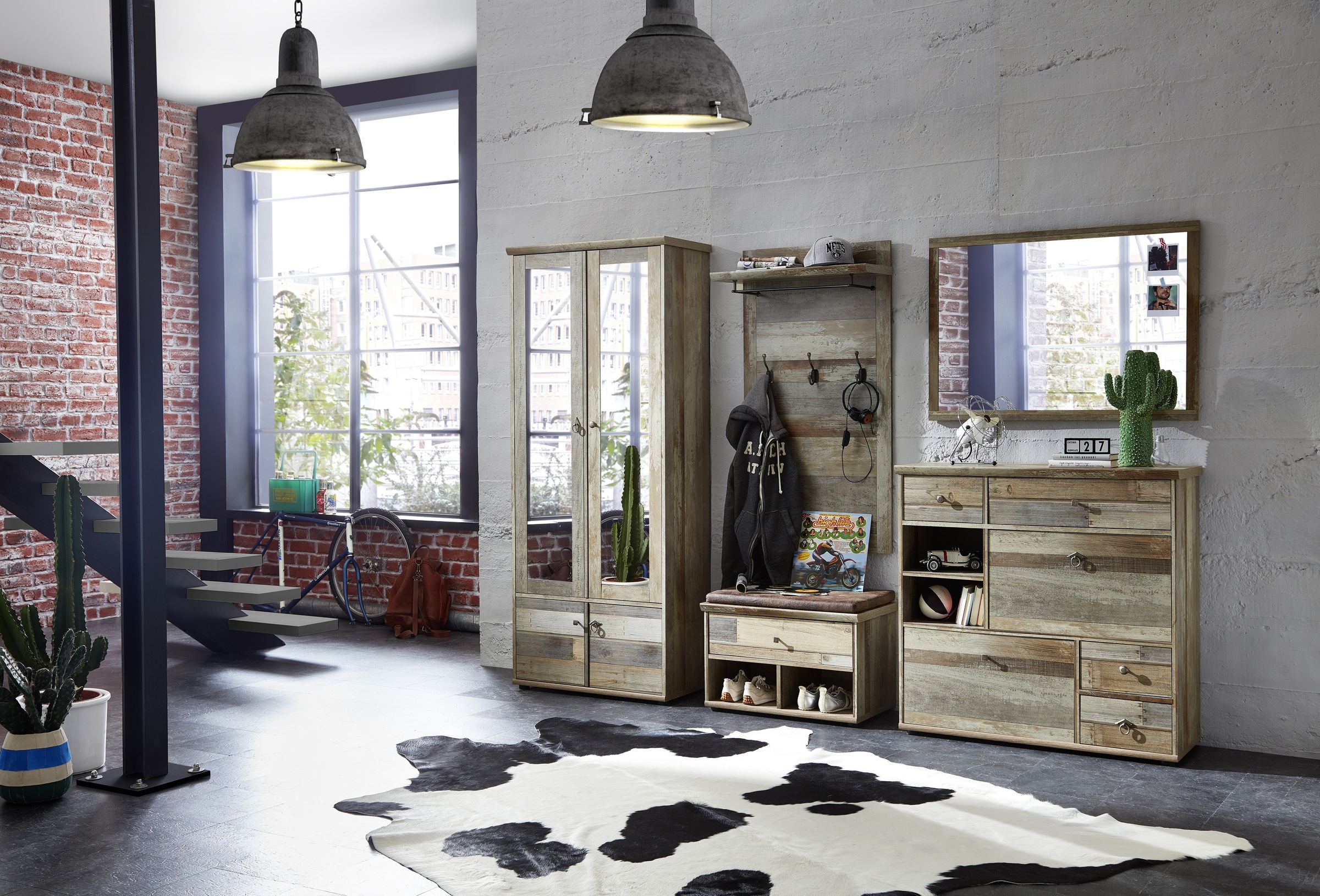 Innostyle Schuhschrank »BONANZA« 1 Stk. tlg. 2 Klappen, 8 Fächer, 4Schübe, Softclose, ABS Kanten