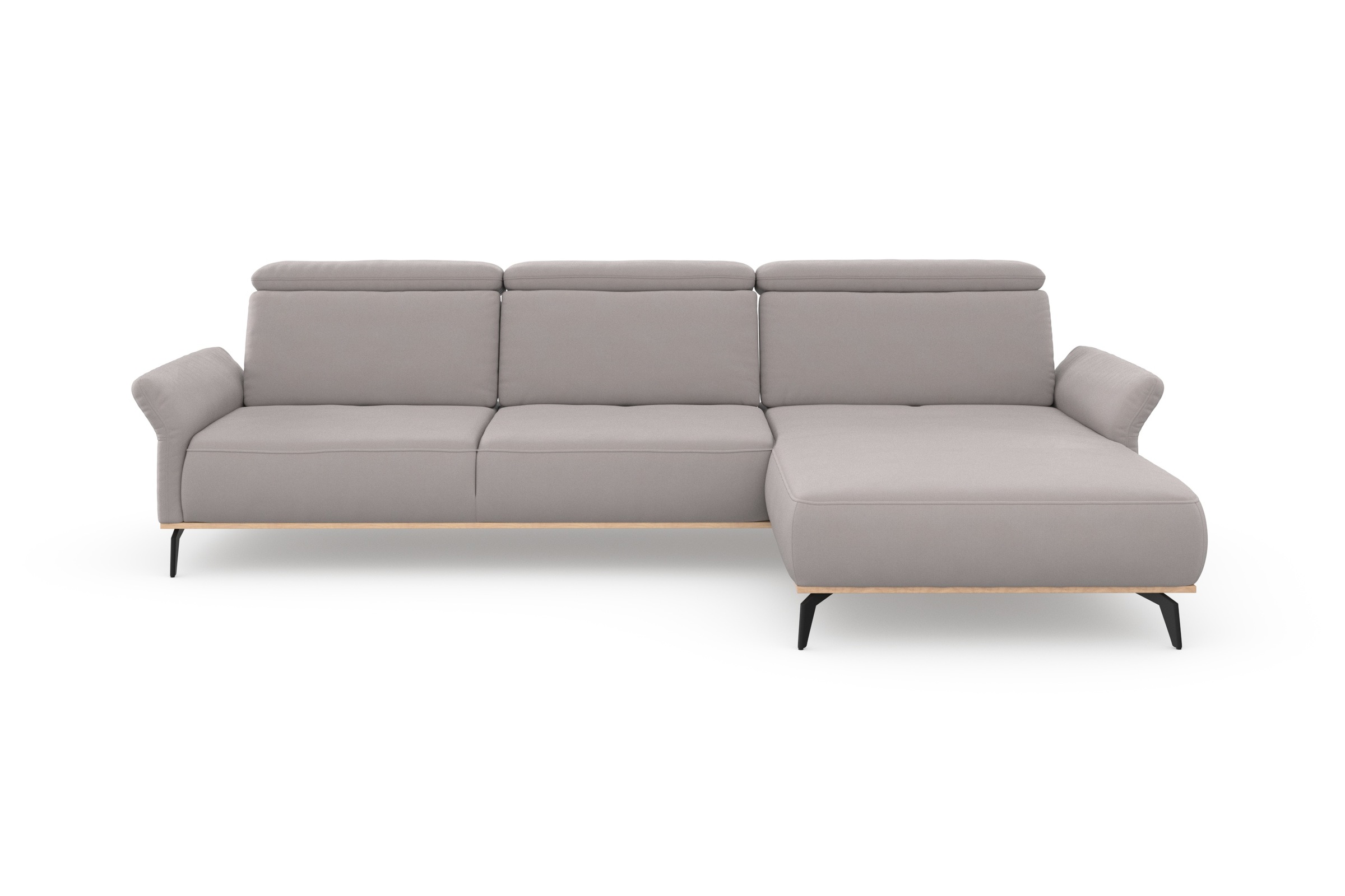 Places of Style Ecksofa »Fjord L-Form«, massiv, wahlweise mit Armlehnfunktion, Kopf- Sitztiefenverstellung
