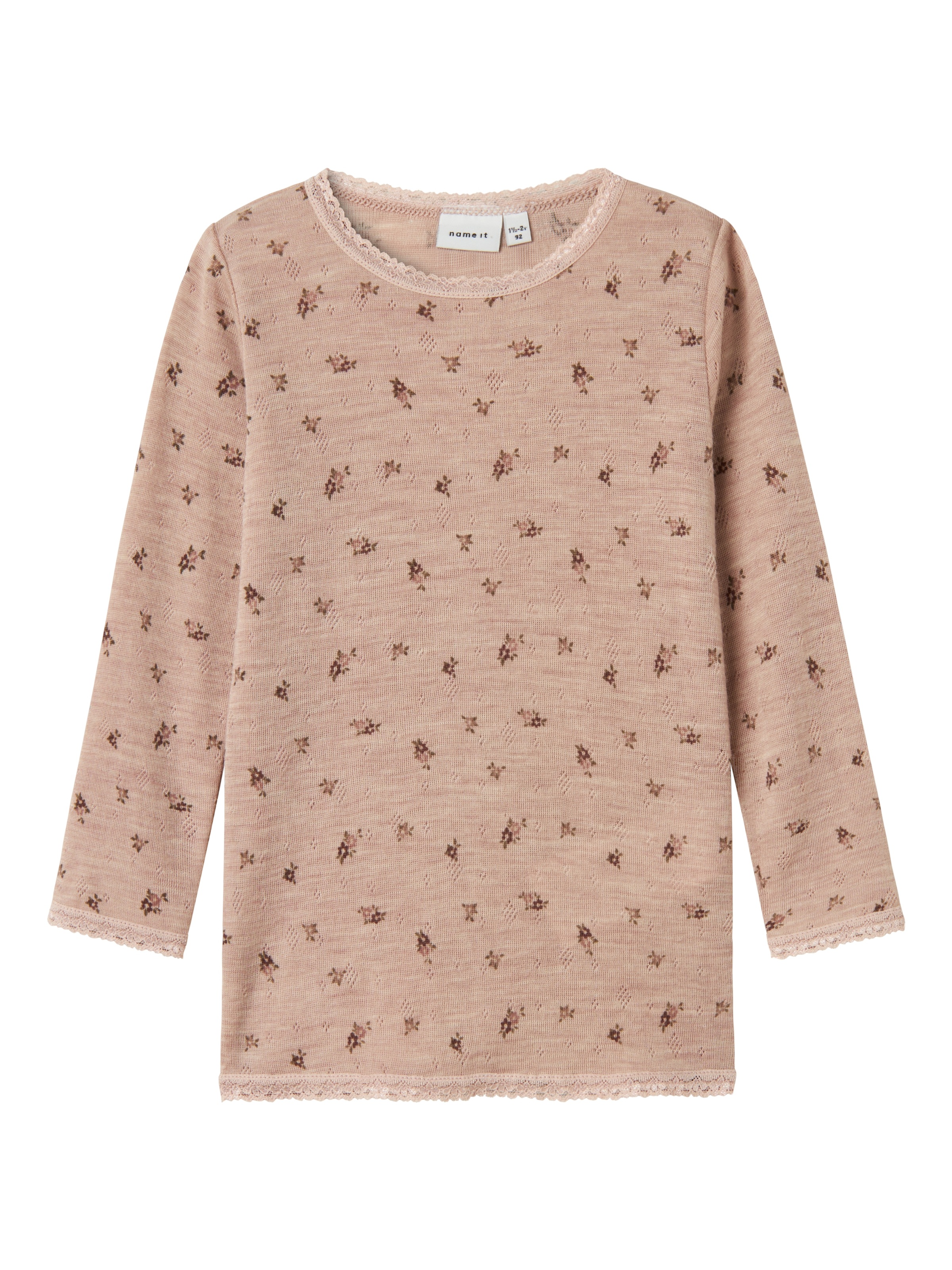 Name It Langarmshirt »NMFWANG WOOL NEEDLE LS TOP NOOS«, aus reiner Merinowolle