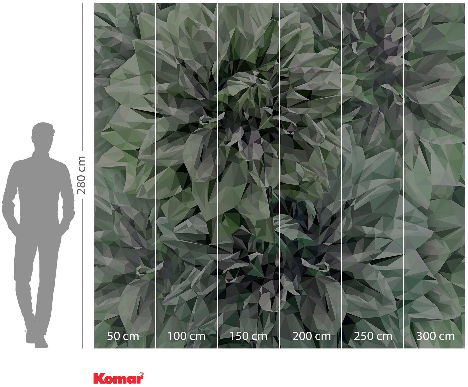 Komar Vliestapete »Digitaldruck Vlies -  Emerald Flowers - Grösse 300 x 280 cm« bedruckt glatt Wohnzimmer, Schlafzimmer