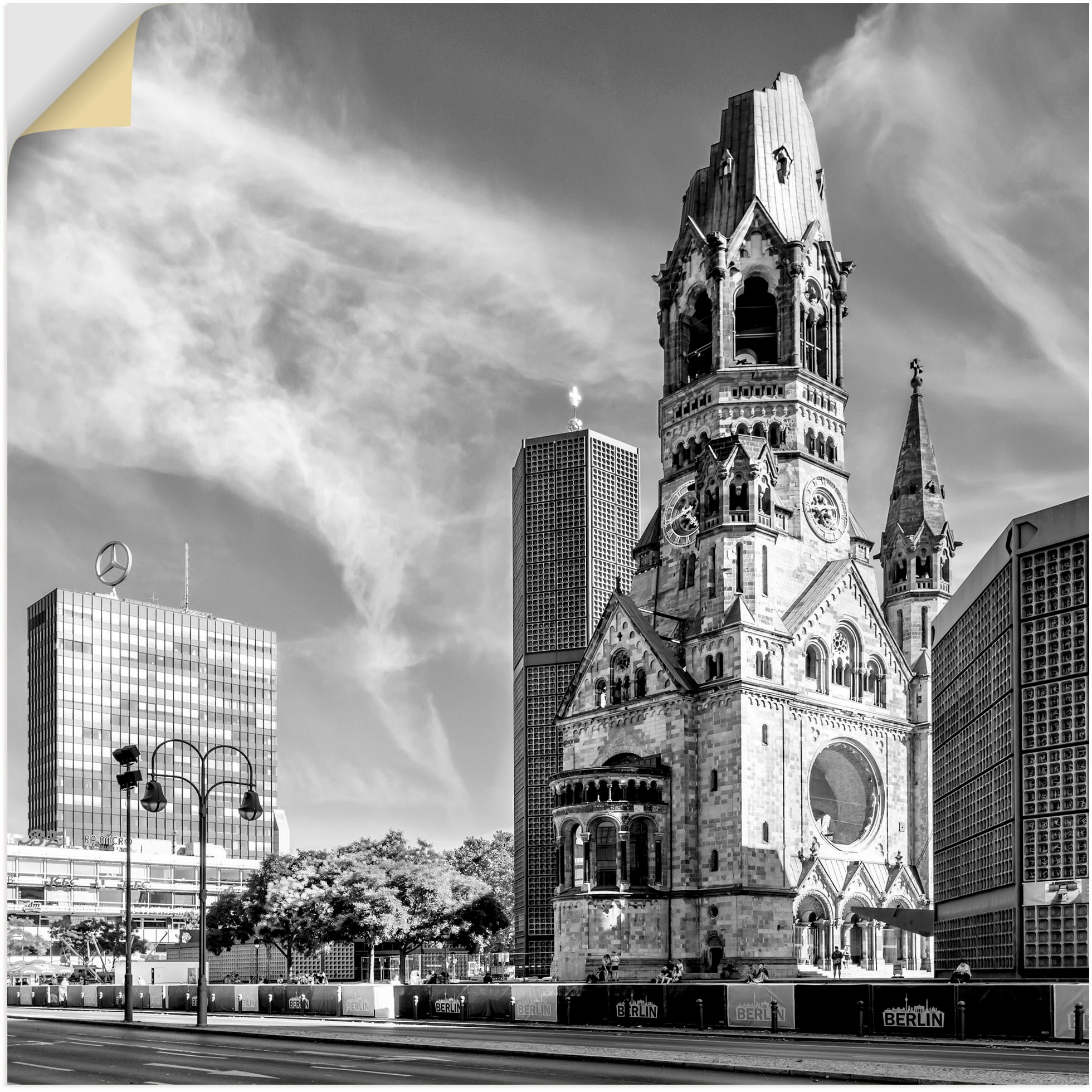 Image of Artland Wandbild »Berlin Kaiser-Wilhelm-Gedächtniskirche«, Berlin, (1 St.), in vielen Grössen & Produktarten - Alubild / Outdoorbild für den Aussenbereich, Leinwandbild, Poster, Wandaufkleber / Wandtattoo auch für Badezimmer geeignet bei Ackermann Versand