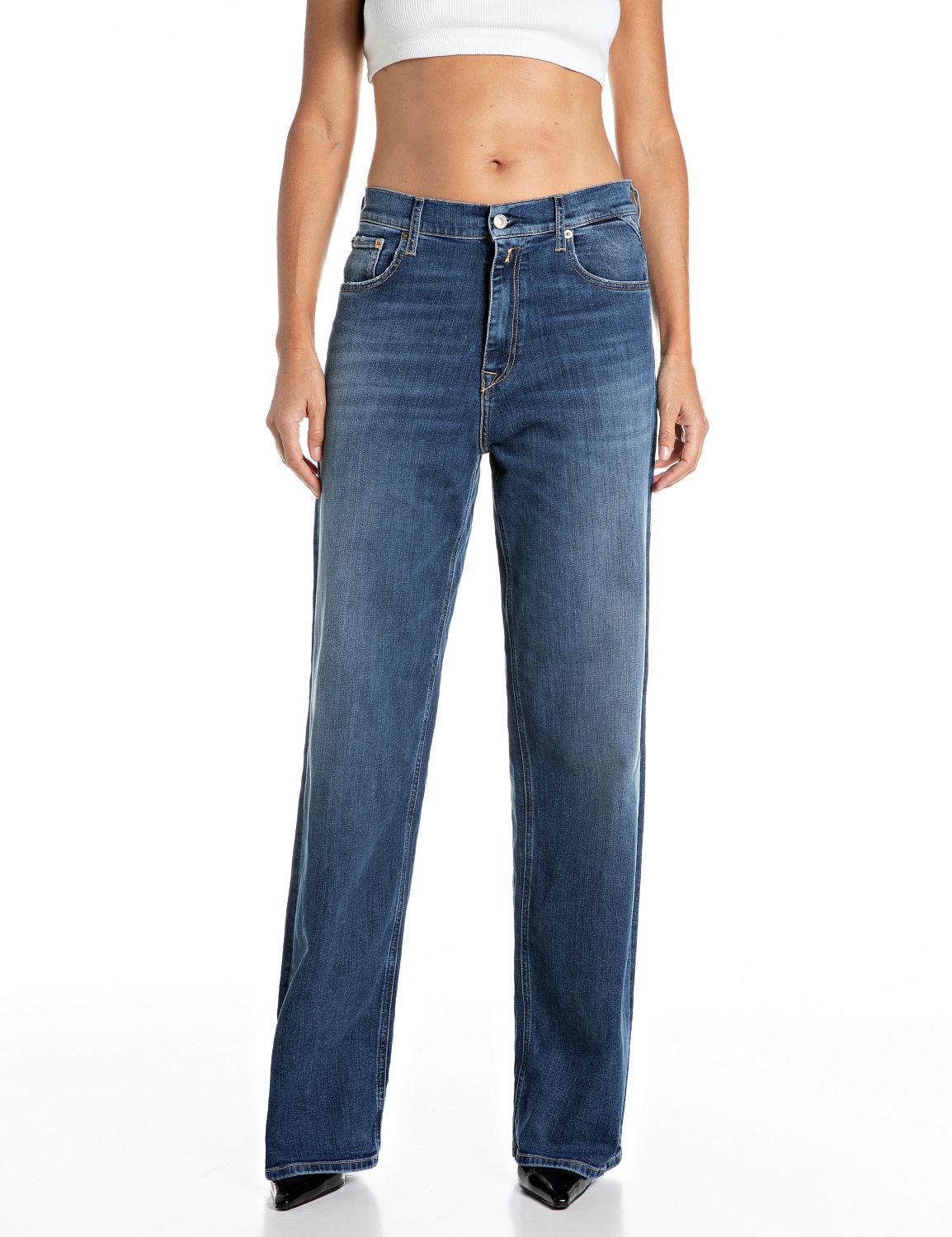 Image of Replay Weite Jeans "Cary" Mid Rise, 5-Pocket-Form