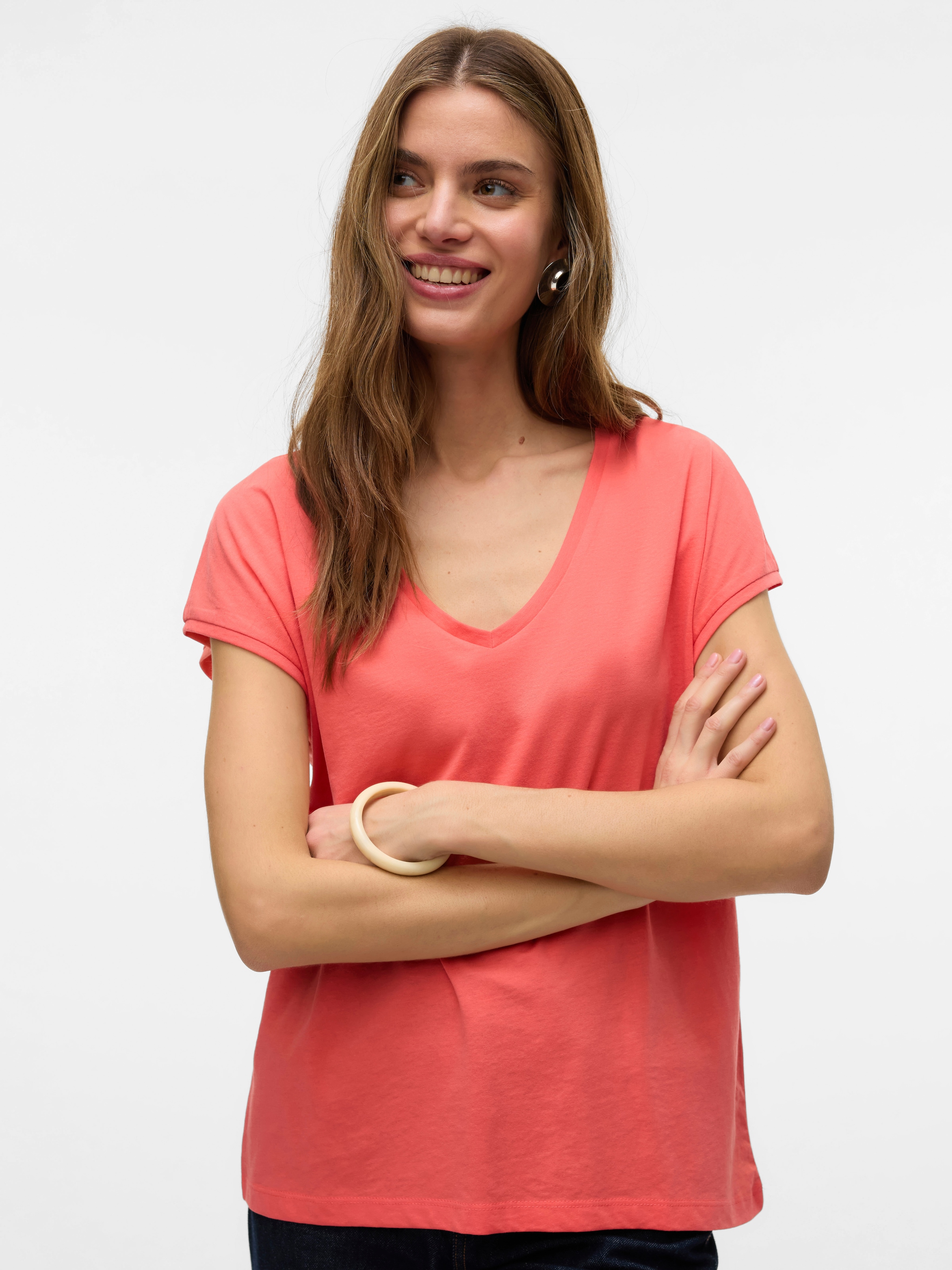 Image of Vero Moda Kurzarmshirt "VMLUNA SS V-NECK TEE JRS NOOS"