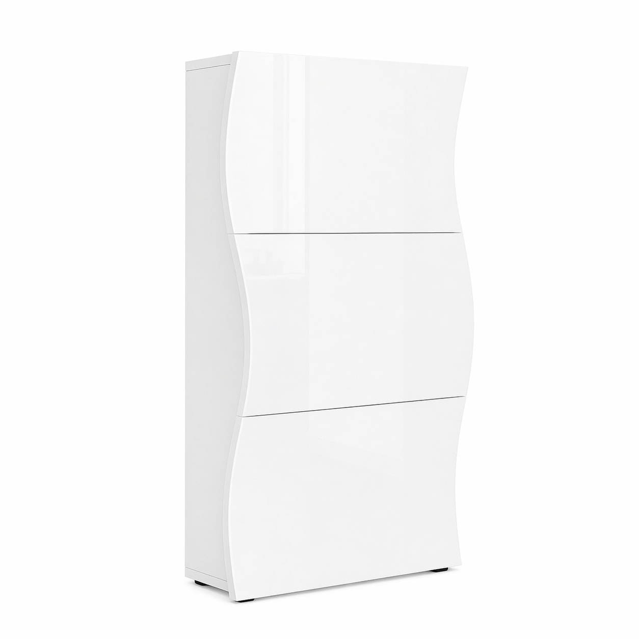 GOODproduct Schuhschrank »Luxor 3, Schuhklapper, Schuhkommode, Höhe 121 cm« UV-lackiert, Hochglanz, grifflos, 3-Klappen