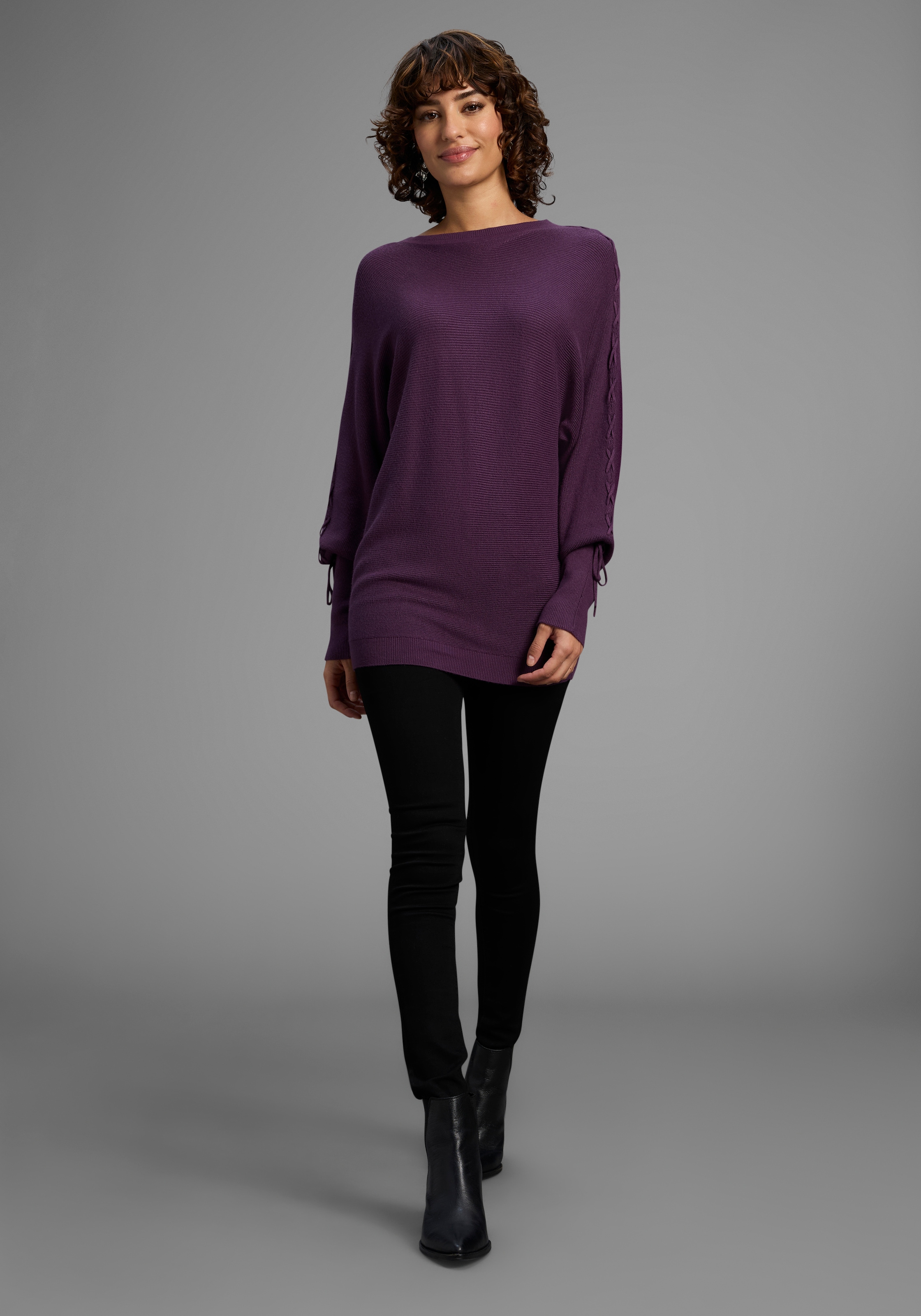 Laura Scott Fledermauspullover, mit femininen Schnürdetails - NEUE KOLLEKTION
