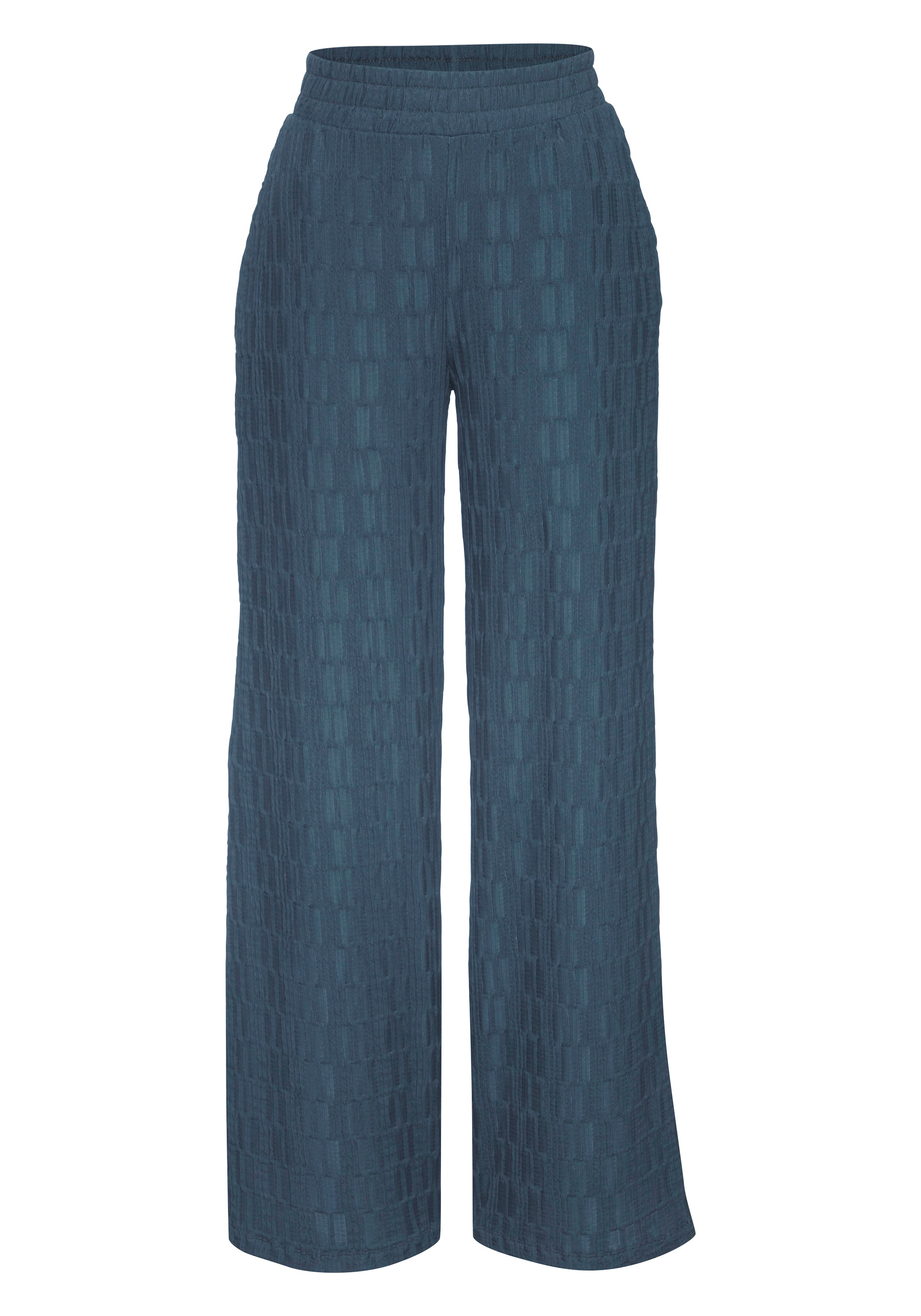 LASCANA Pantalon homewear »-Relaxhose«  coupe large, design en structure nid d'abeille