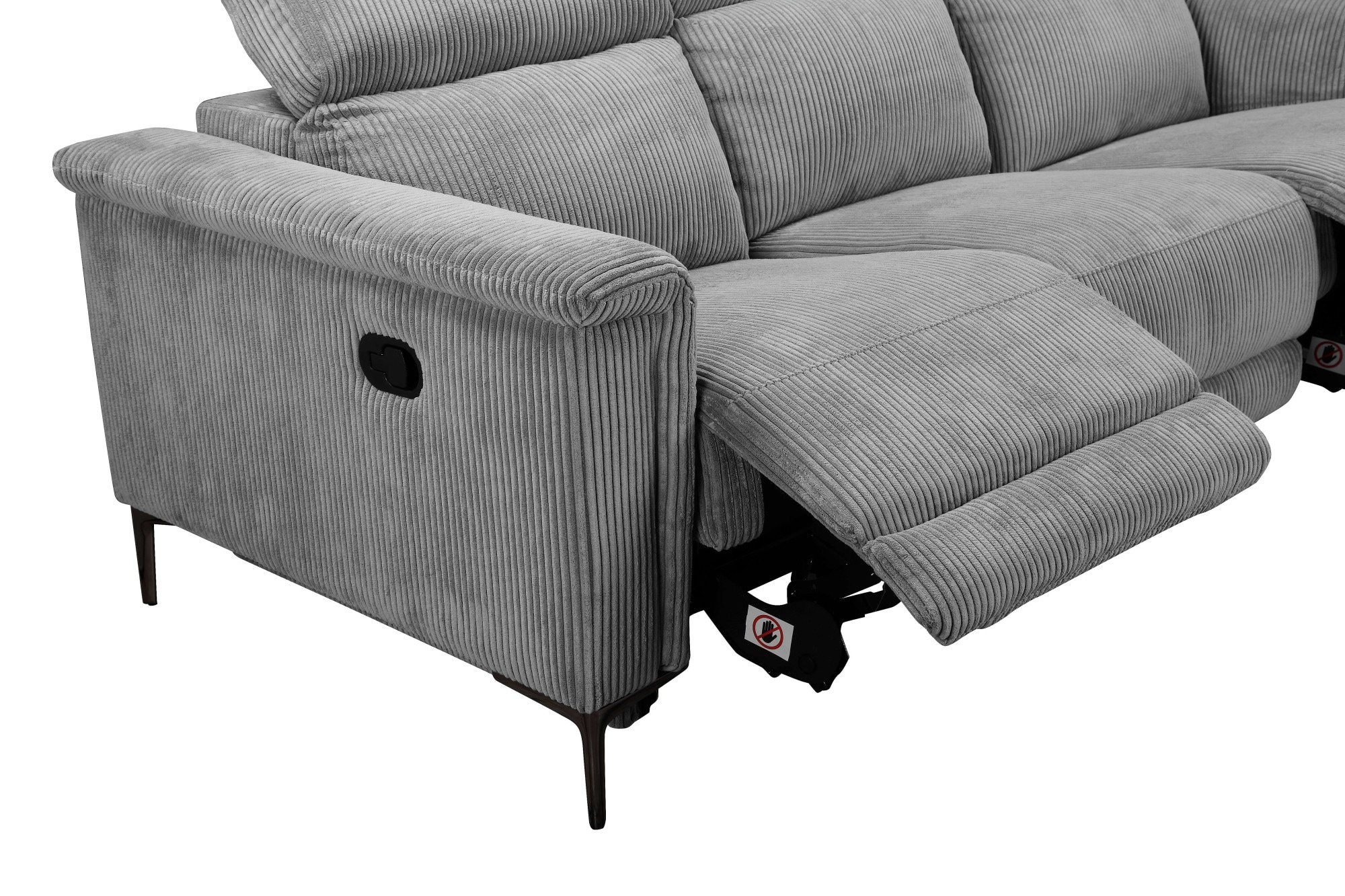 Home affaire 3-Sitzer »LUND Cord, B. 222cm, manuelle/elektrische Relaxfunktion in 2 Sitzen,« USB-C bei elektrischer Ausführung, Kopfteilverstellung