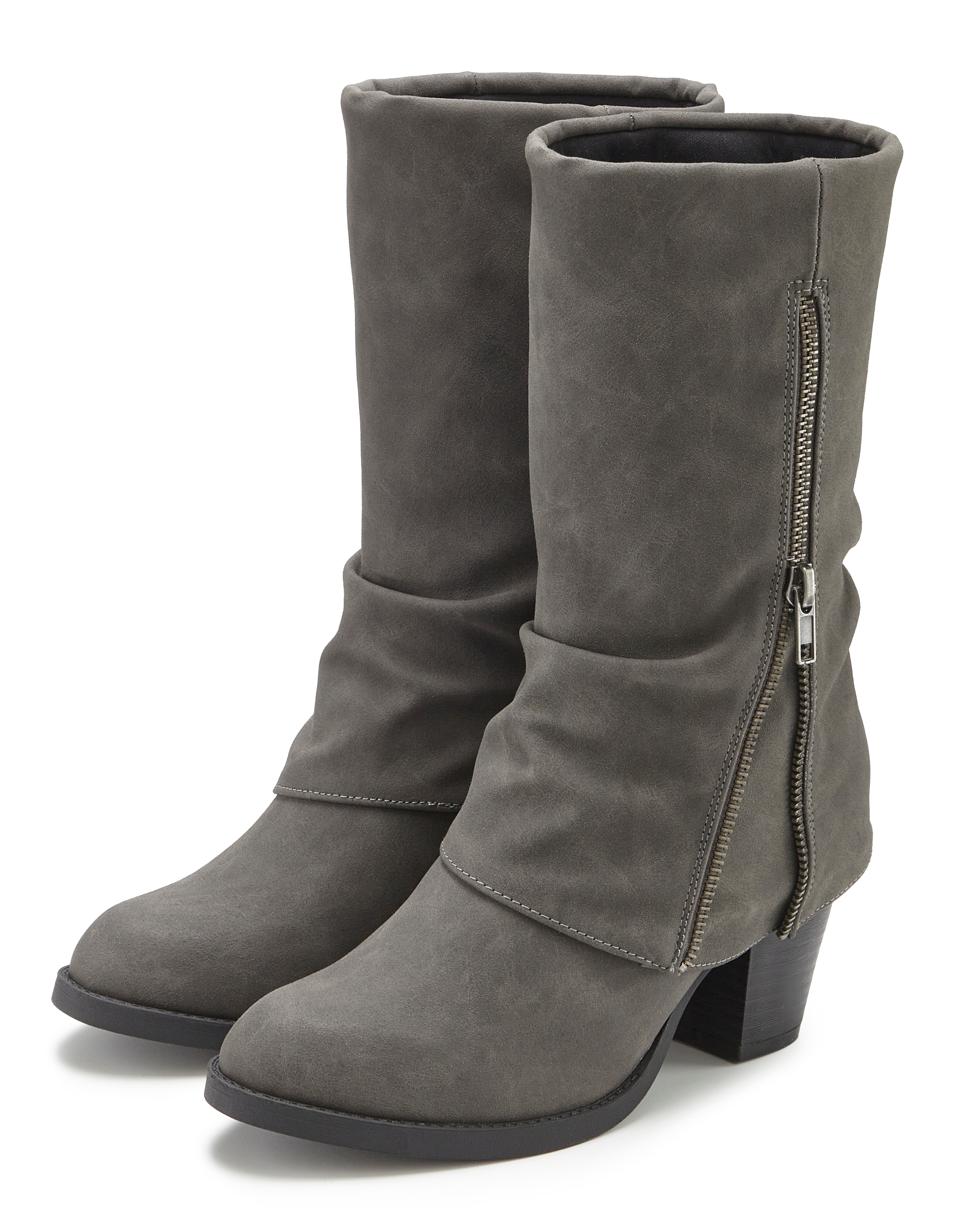Image of LASCANA Stiefel "Stiefelette, Boots, Cowboy-Stiefel," NEU mit Blockabsatz und modischem Zierreissverschluss
