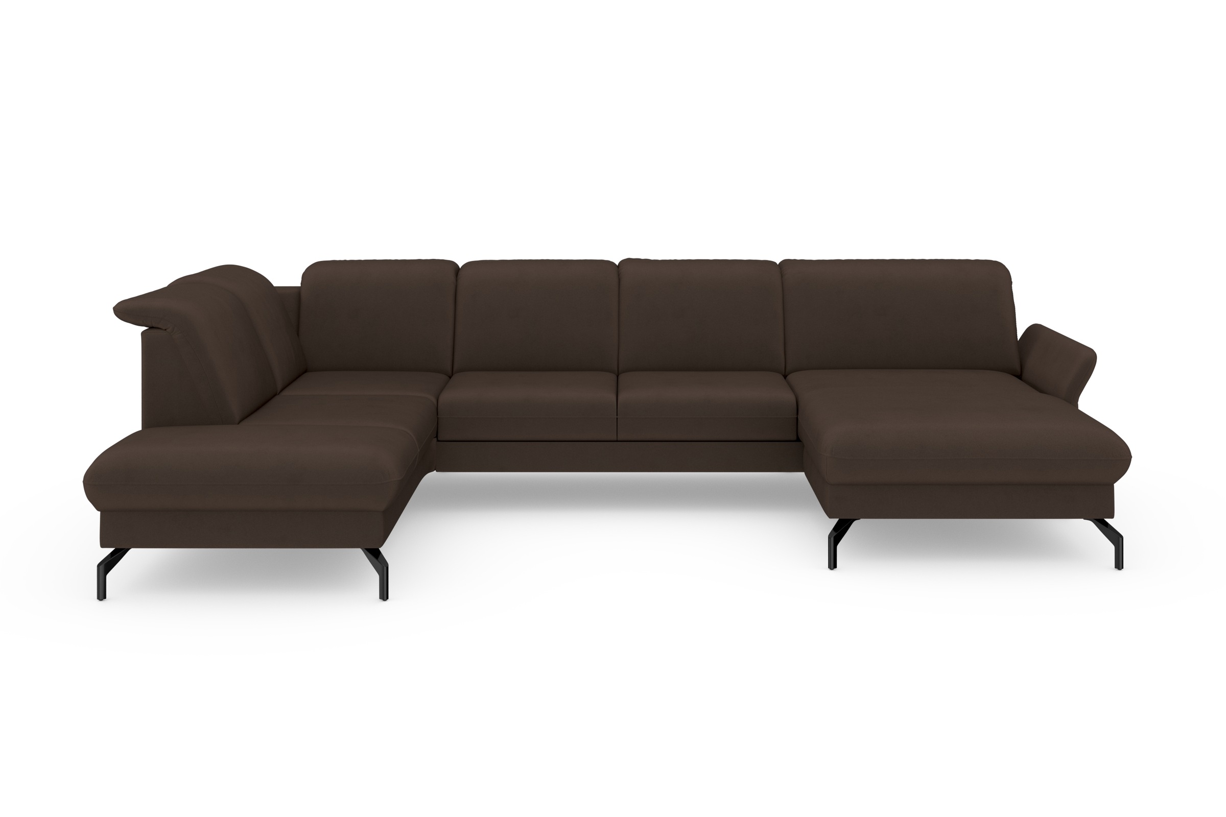 sit&more Wohnlandschaft »Fashion U-Form«, wahlweise mit Kopfteilverstellung, Vorziehsitz, motorisch, Metallfüsse
