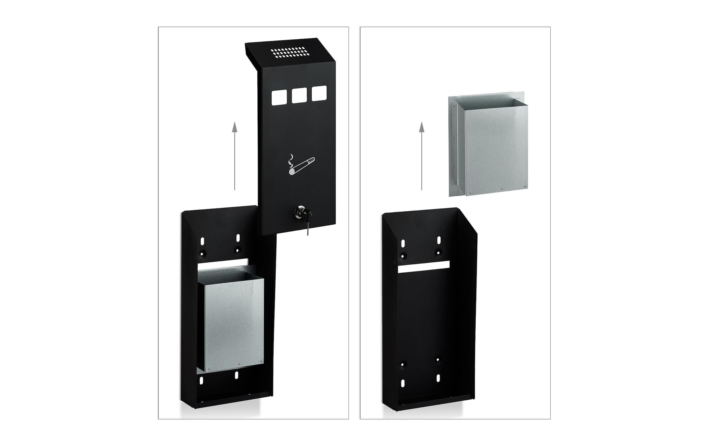 relaxdays Aschenbecher »Schwarz« 1 Behälter