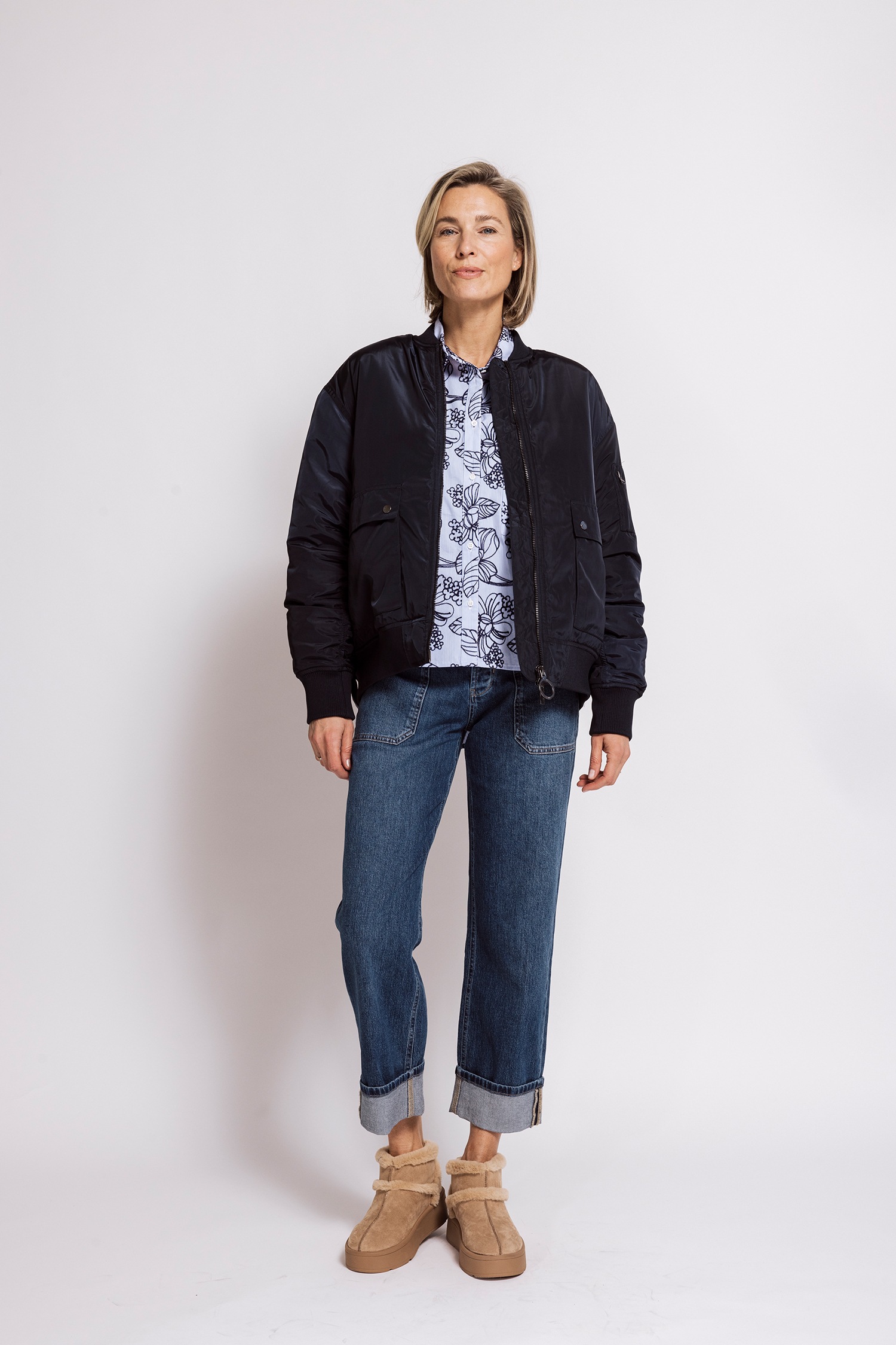 Zhrill Jackenblazer »JULIE LOOSE« Blouson - Casual Stil, lockere Passform, aus Kunstfaser, unifarben
