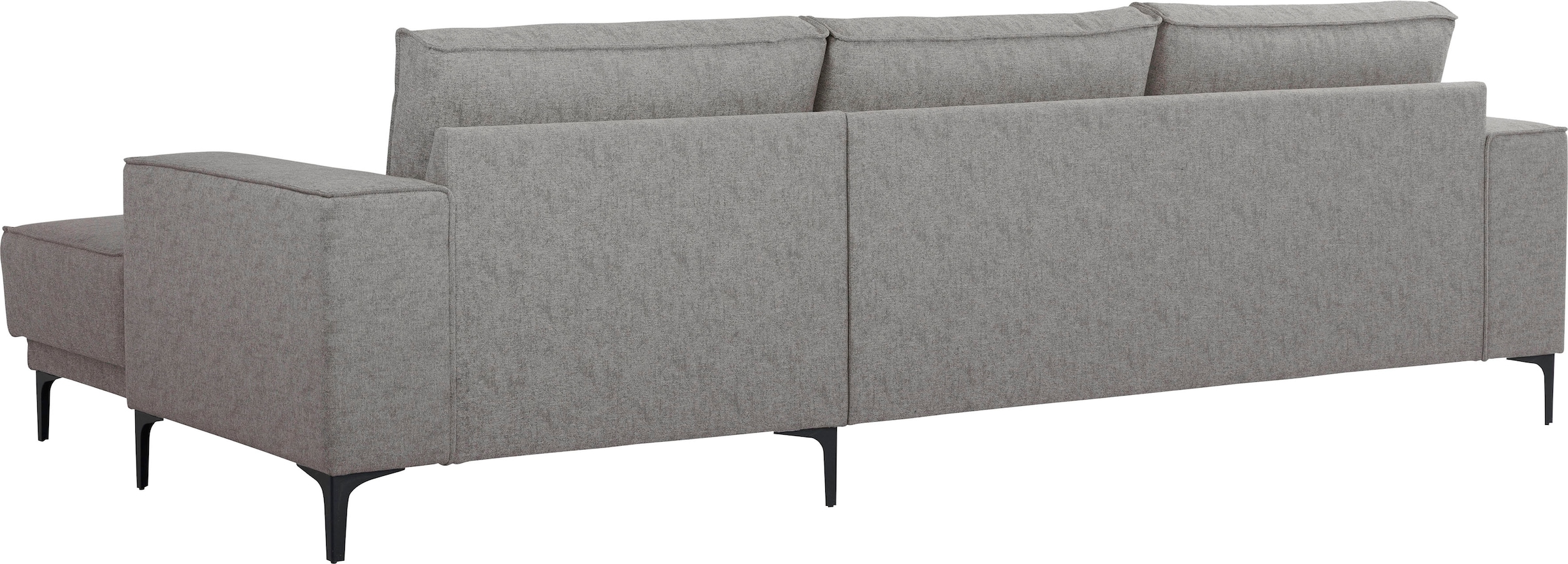 Places of Style Ecksofa »Polsterecke Oland, Struktur, Flachgewebe, Luxus-Microfaser, Boucle«, L-Form, 280 cm, Wellenunterfederung, Skandi-Design, Metallfüsse