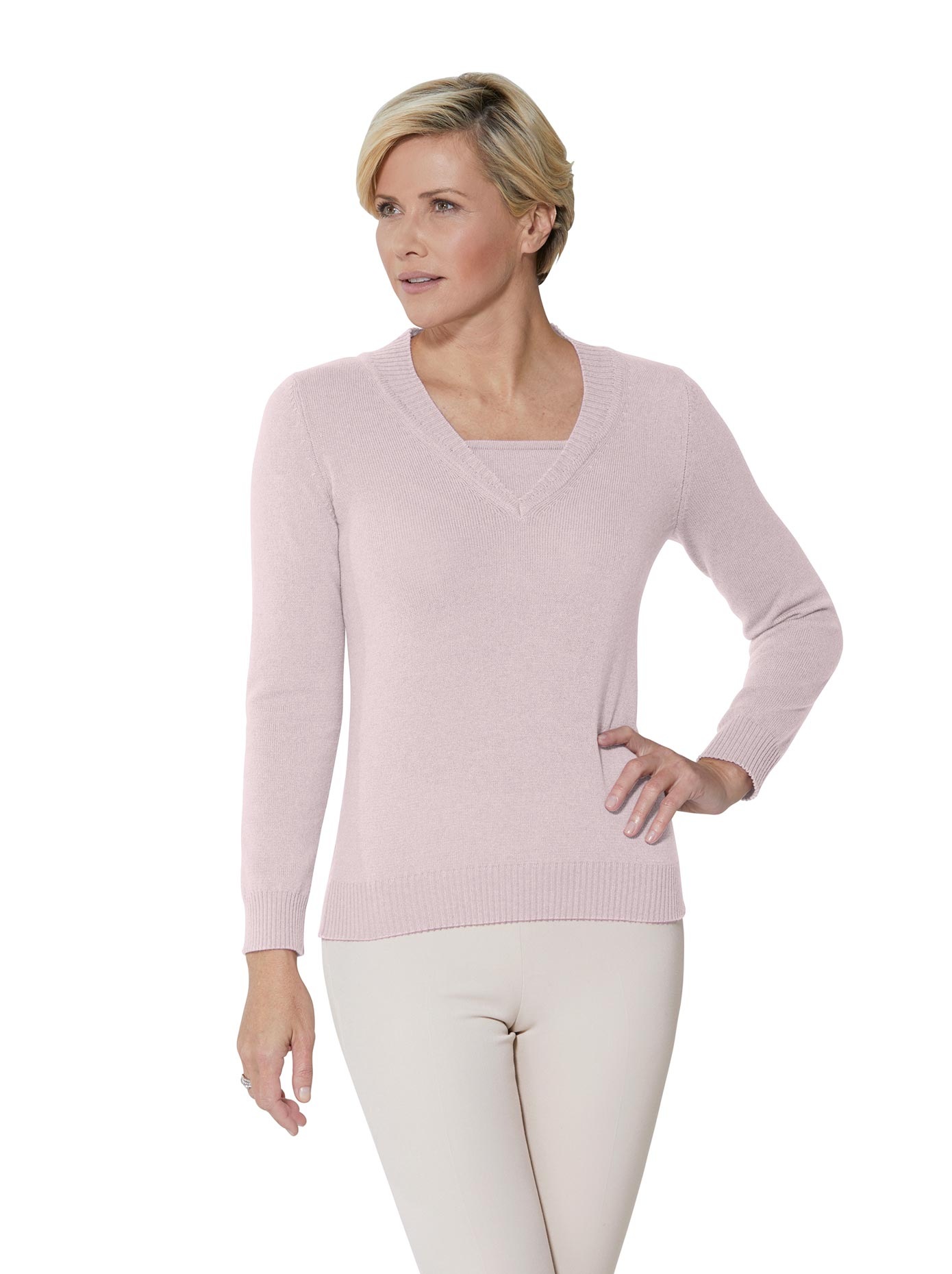 Kaschmir-Pullover in 2-in-1-Form